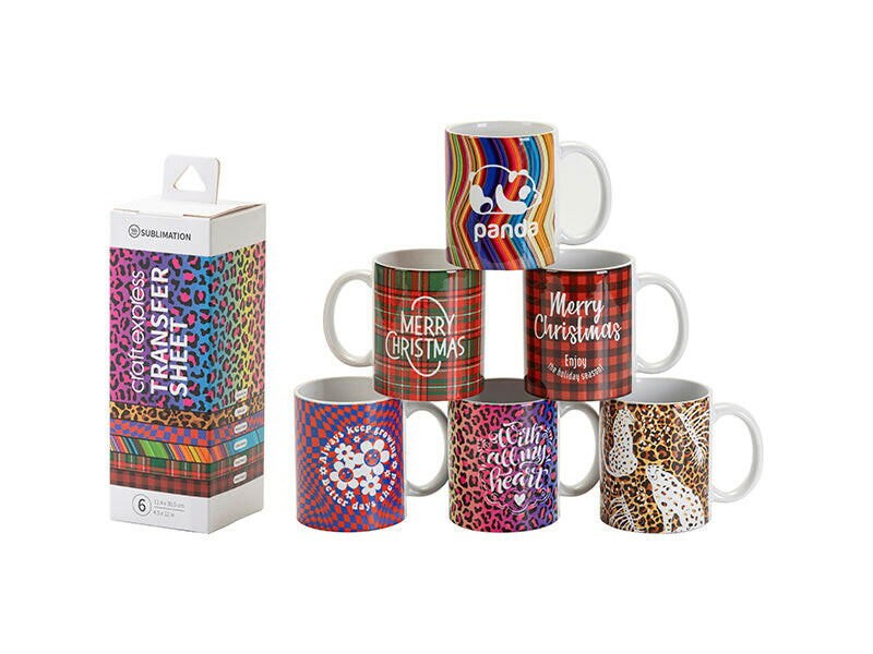 4.5&#x22; x 12&#x22; Assorted Sublimation Transfer Sheets II - 6 Pack