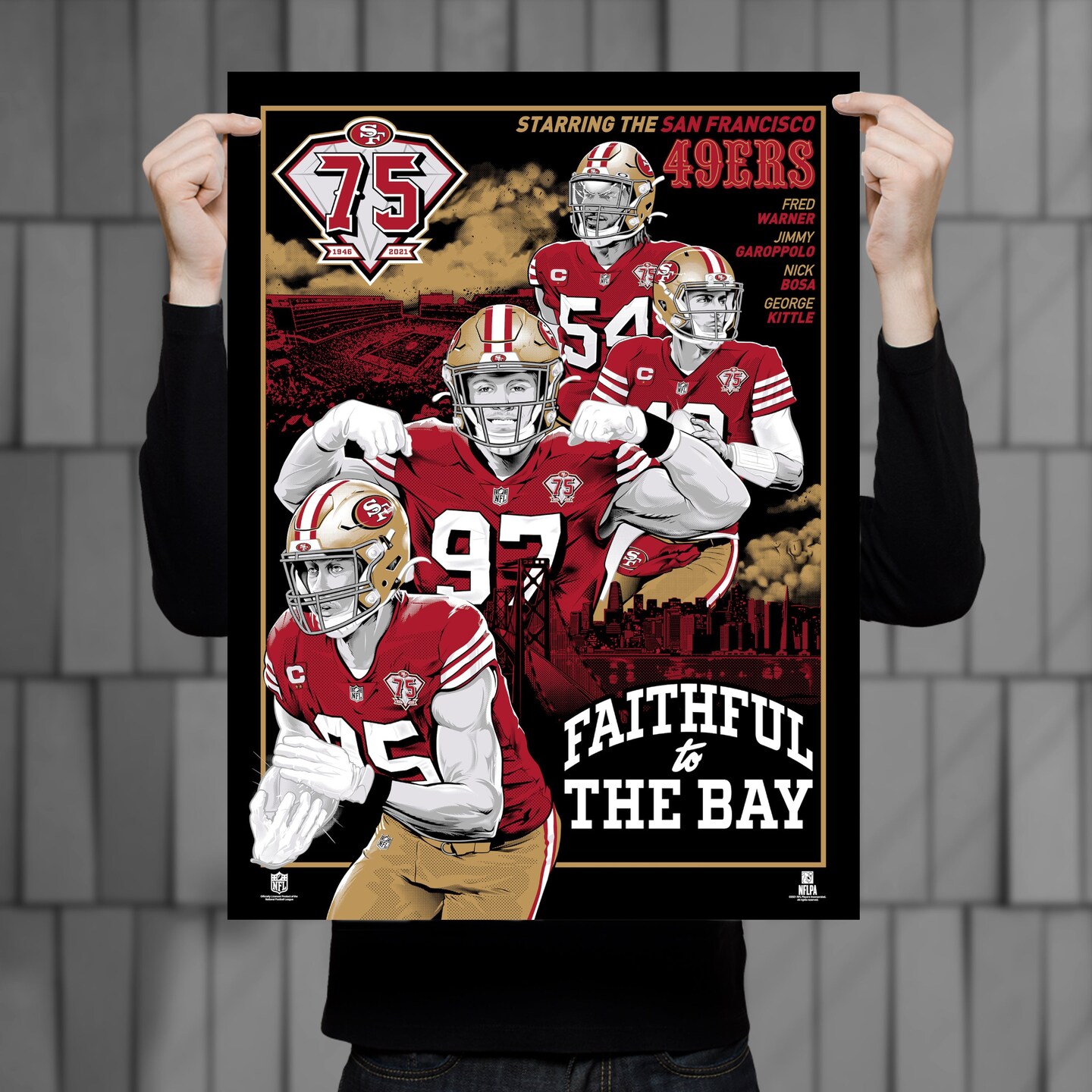 Phenom Gallery San Francisco 49ers 75th Anniversary Movie Poster 18&#x22; x 24&#x22; Serigraph