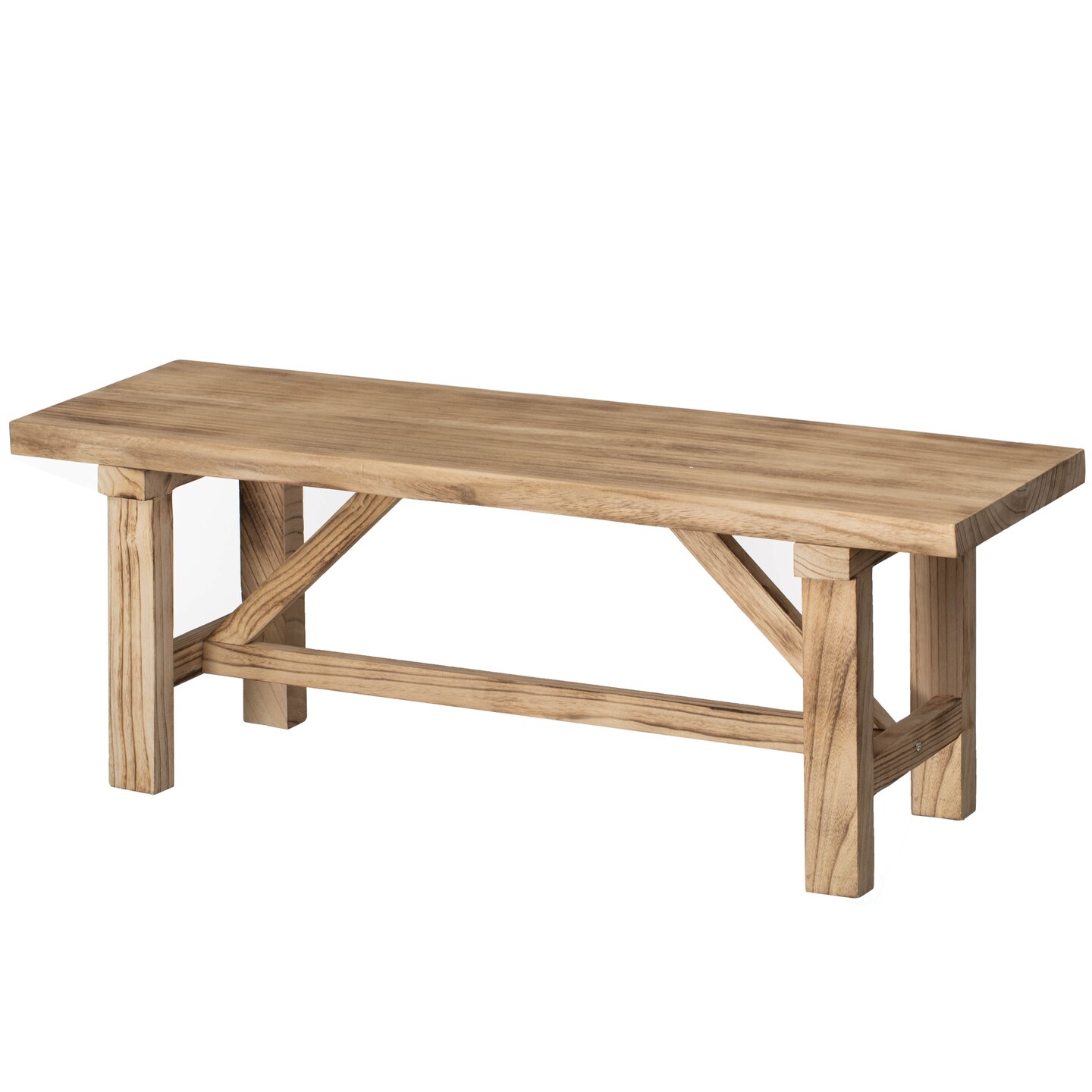 Vintiquewise Wooden Bench Farmhouse Entryway Organizer Retro Rustic Accent Seat Natural Wood Armless Design for Living Room Hallway Kitchen Dining Room Stylish &#x26; Practical D&#xE9;cor for Indoor Space