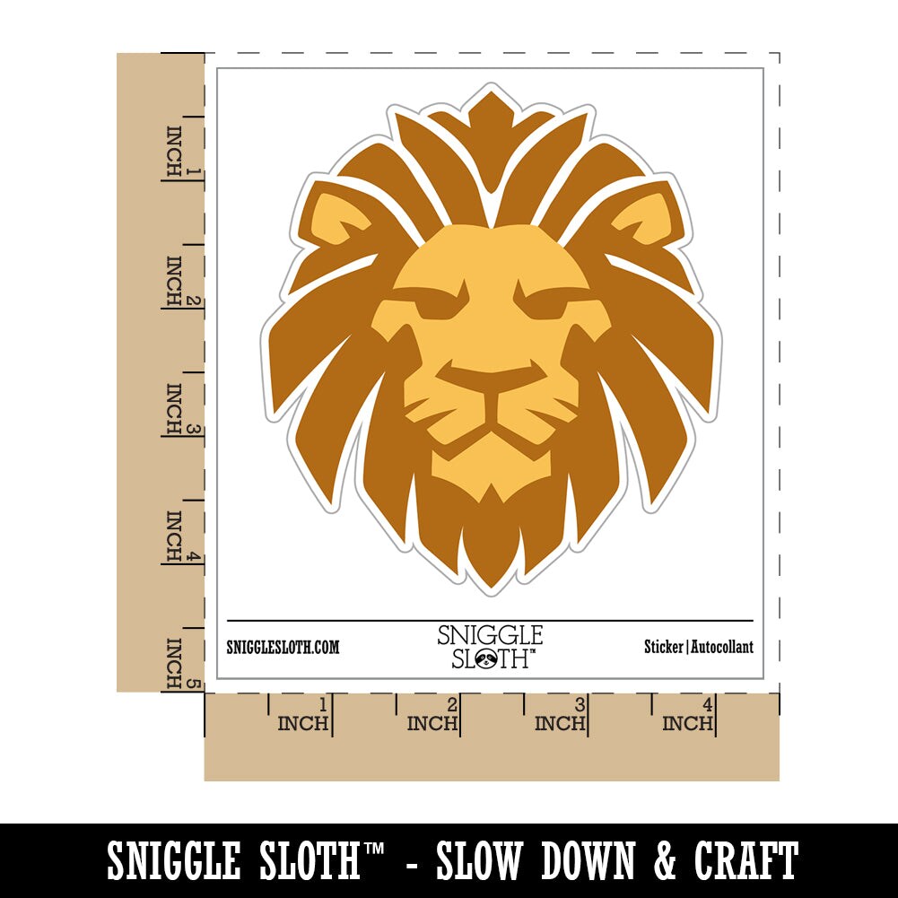 Regal Lion Head Waterproof Vinyl Phone Tablet Laptop Water Bottle Sticker Set - 5 Pack