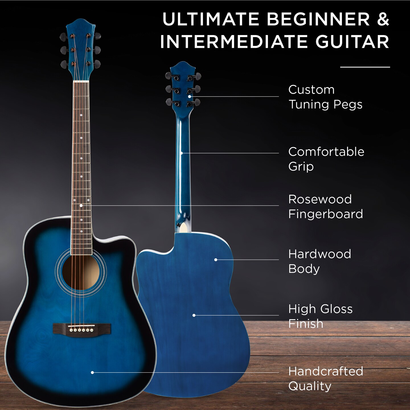 Best Choice Products 41in Full Size Beginner Acoustic Guitar Set with Case, Strap, Capo, Strings