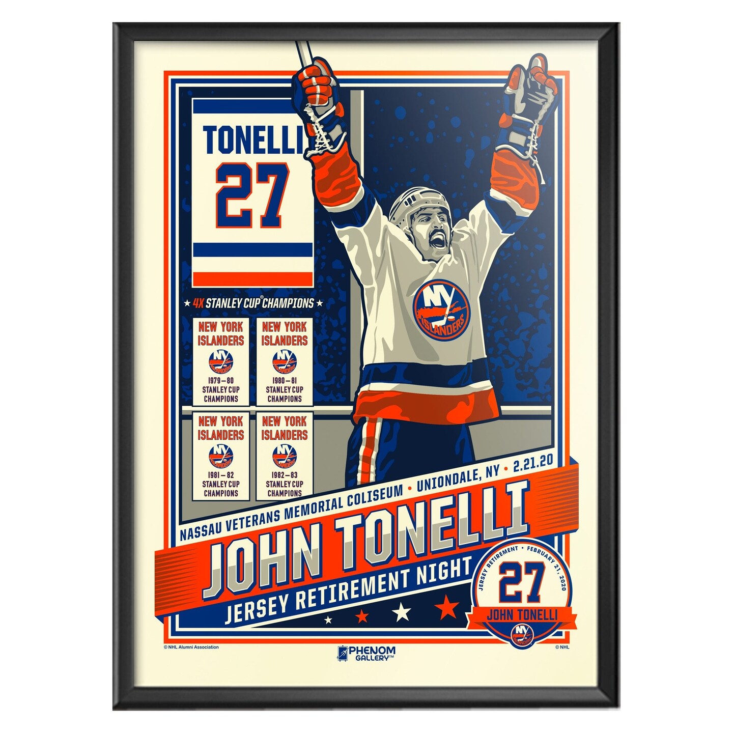 Phenom Gallery New York Islanders John Tonelli Number Retirement Serigraph