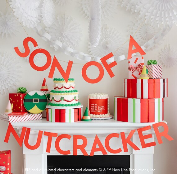 ELF &#x22;SON OF A NUTCRACKER&#x22; BANNER