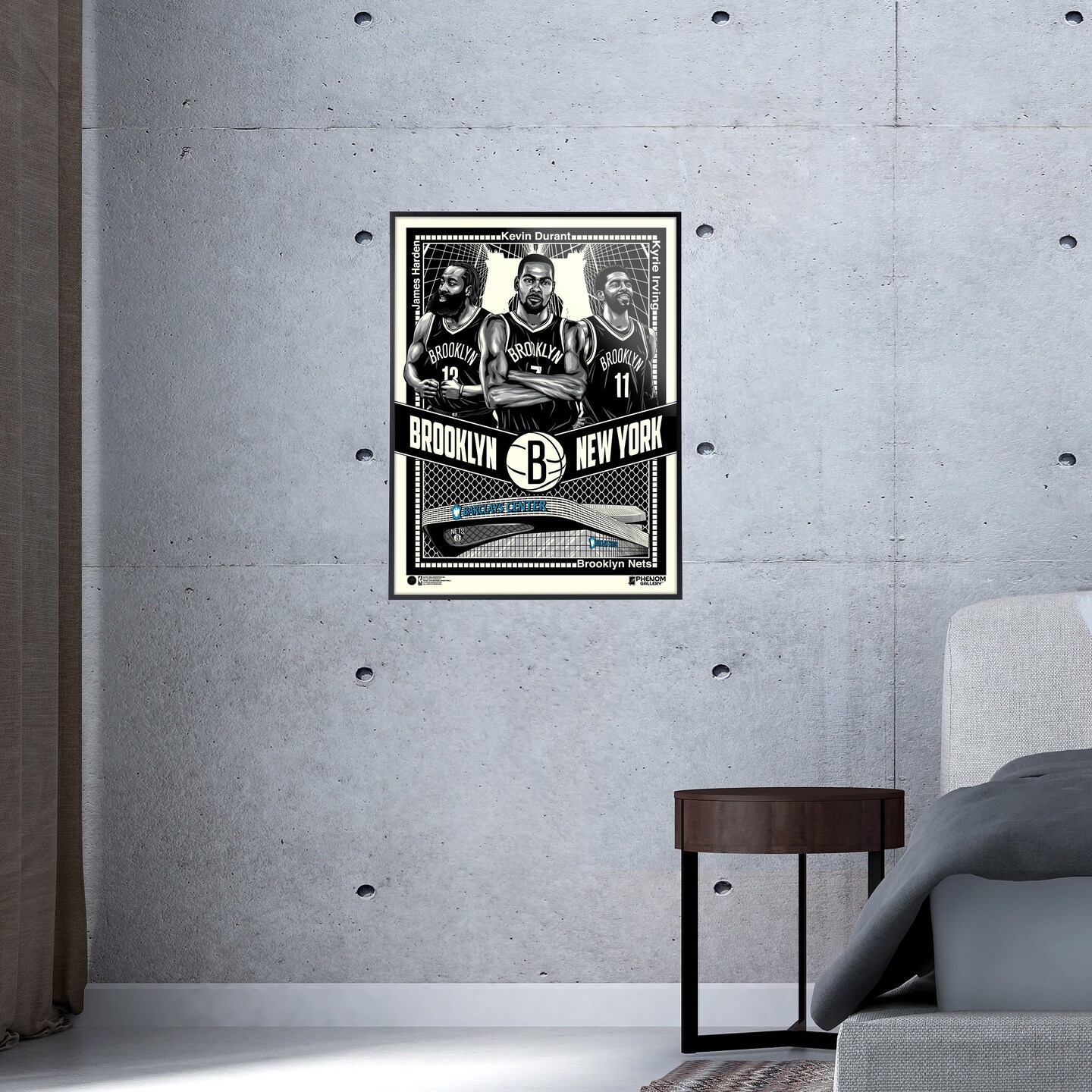 Phenom Gallery Brooklyn Nets Big 3 Limited Edition Framed Serigraph Print