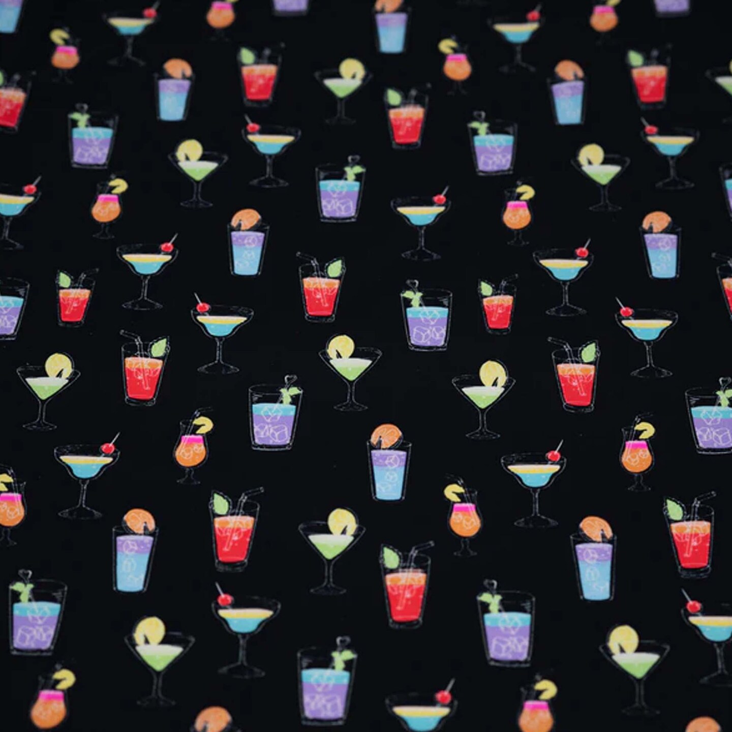 82% Nylon & 18% Spandex Cocktail Hour Printed Spandex Fabric 55/56” Width