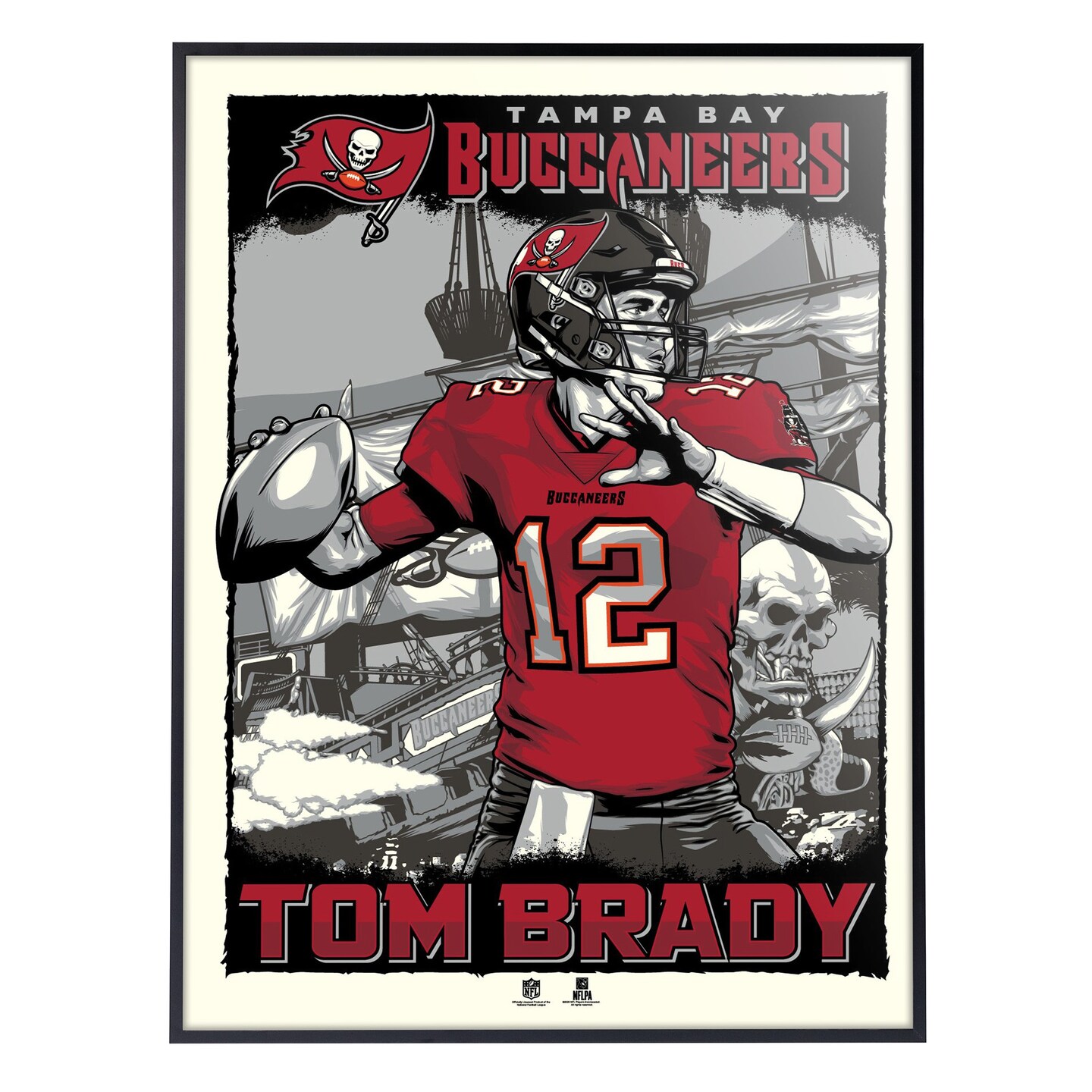 Phenom Gallery Tampa Bay Buccaneers Tom Brady 18&#x22; x 24&#x22; Deluxe Framed Serigraph