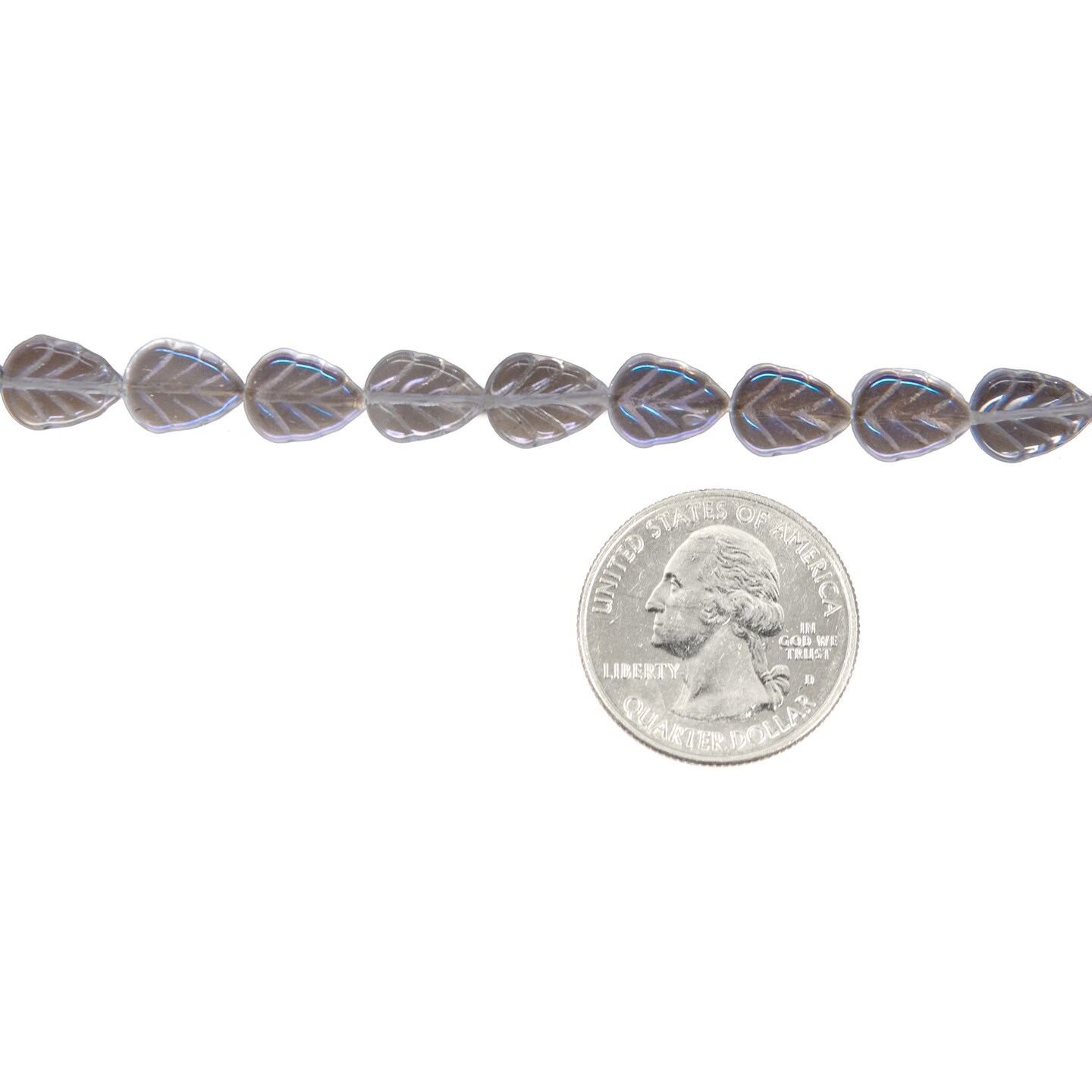 10x8mm Blue Iris Crystal Leaf Beads, 23-25 beads GB-LB21
