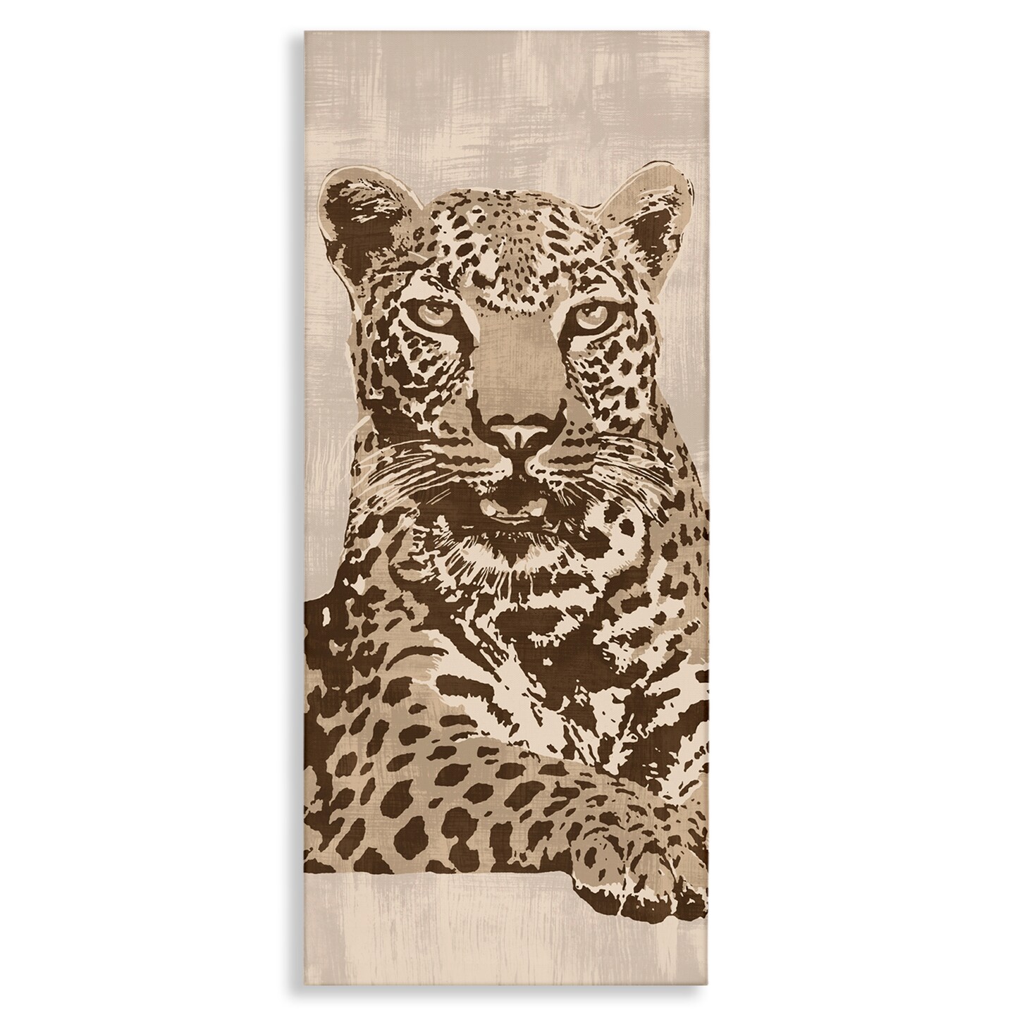 Stupell Industries Muted Fierce Leopard Canvas Wall Art Design by