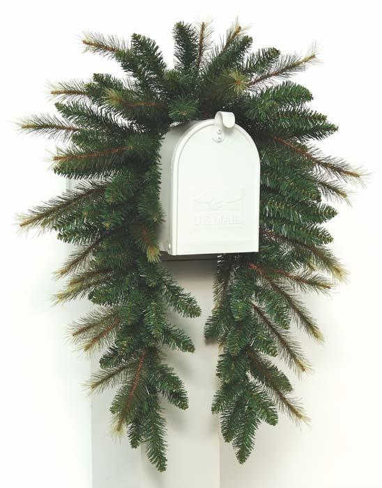 42'' Artificial Sable Pine Mailbox Swag - Festive Outdoor Decor