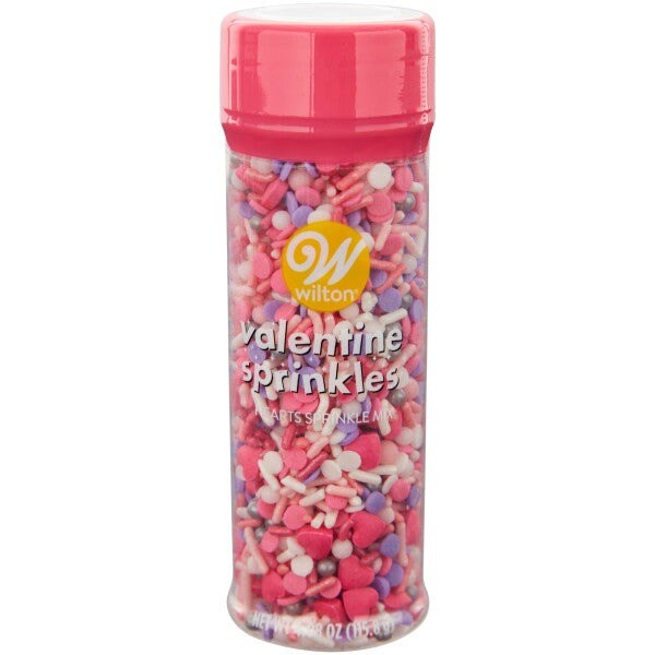 Wilton Purple and Pink Hearts Valentine&#x27;s Day Sprinkle Mix 4.08 oz.