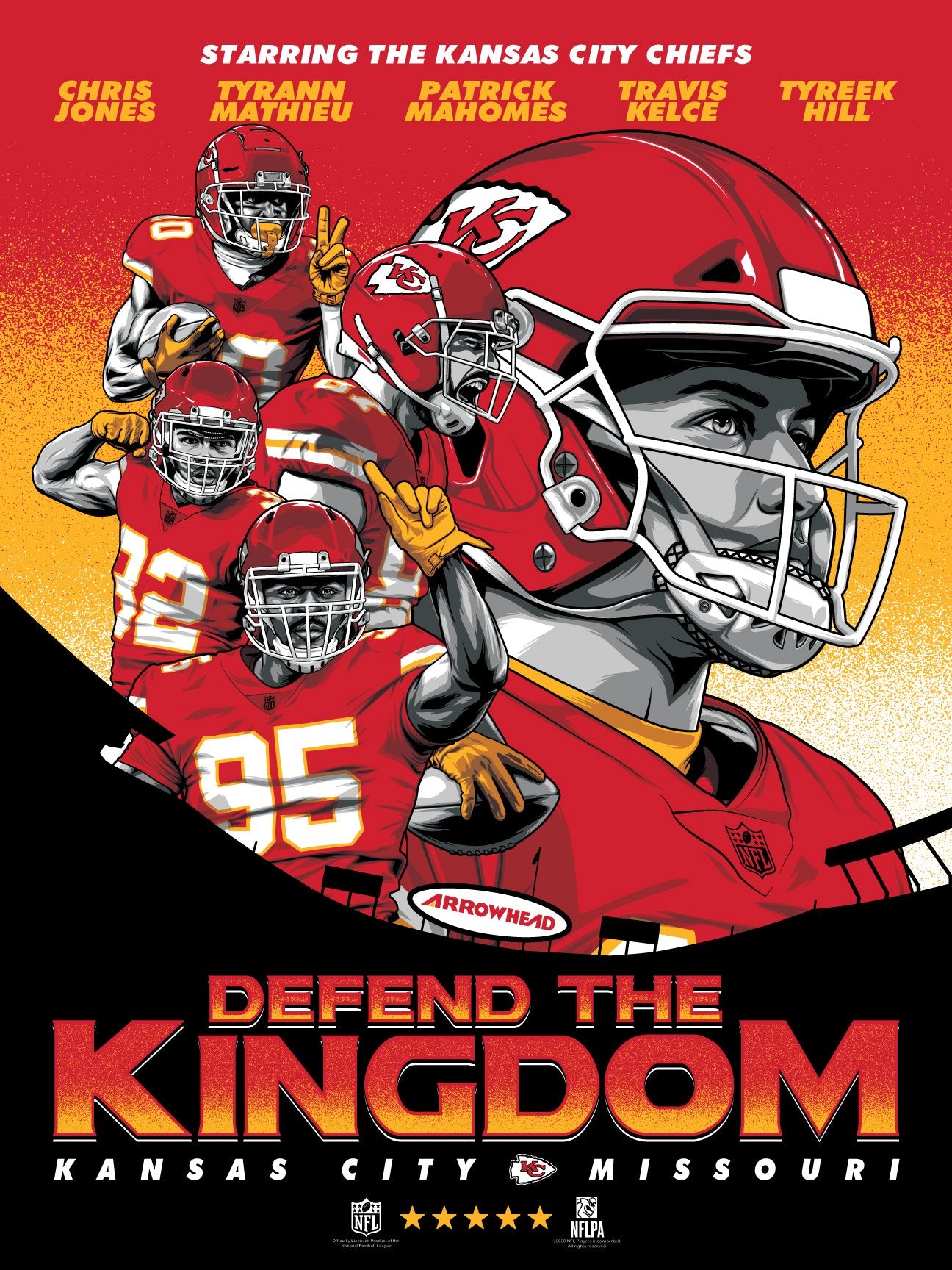 Phenom Gallery Patrick Mahomes Kansas City Chiefs Defend The Kingdom Serigraph