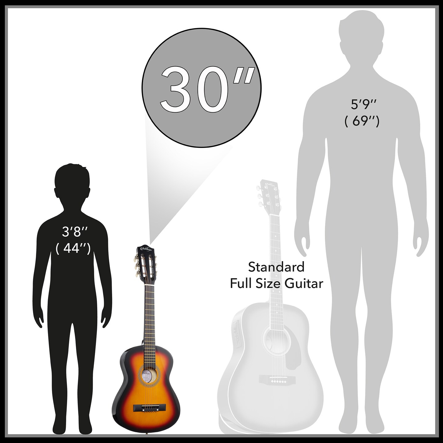 Ashthorpe Beginner Acoustic Guitar Package, Basic Starter Kit w/ Gig Bag, Strings, Strap, Tuner, Picks