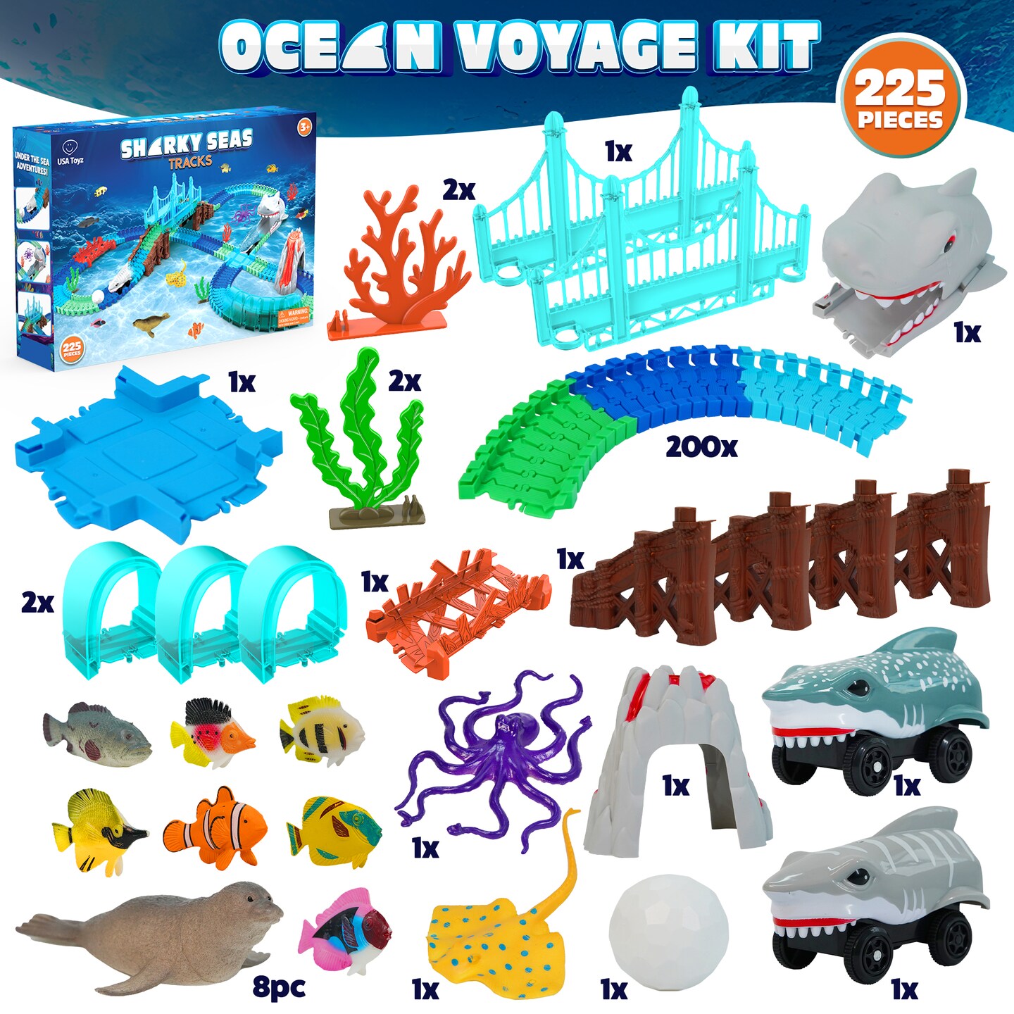 USA Toyz Shark Car Seas Tracks Playset
