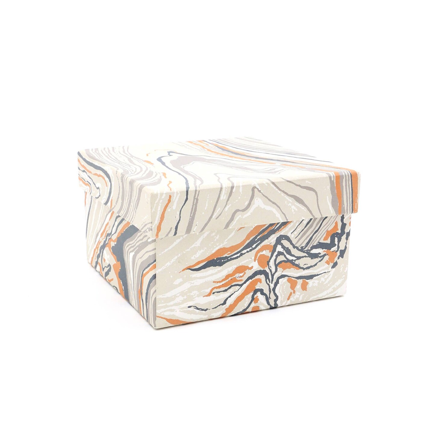 Handmade Paper Square Gift Box - Set of 2, 5 X 5 X 3 Inch
