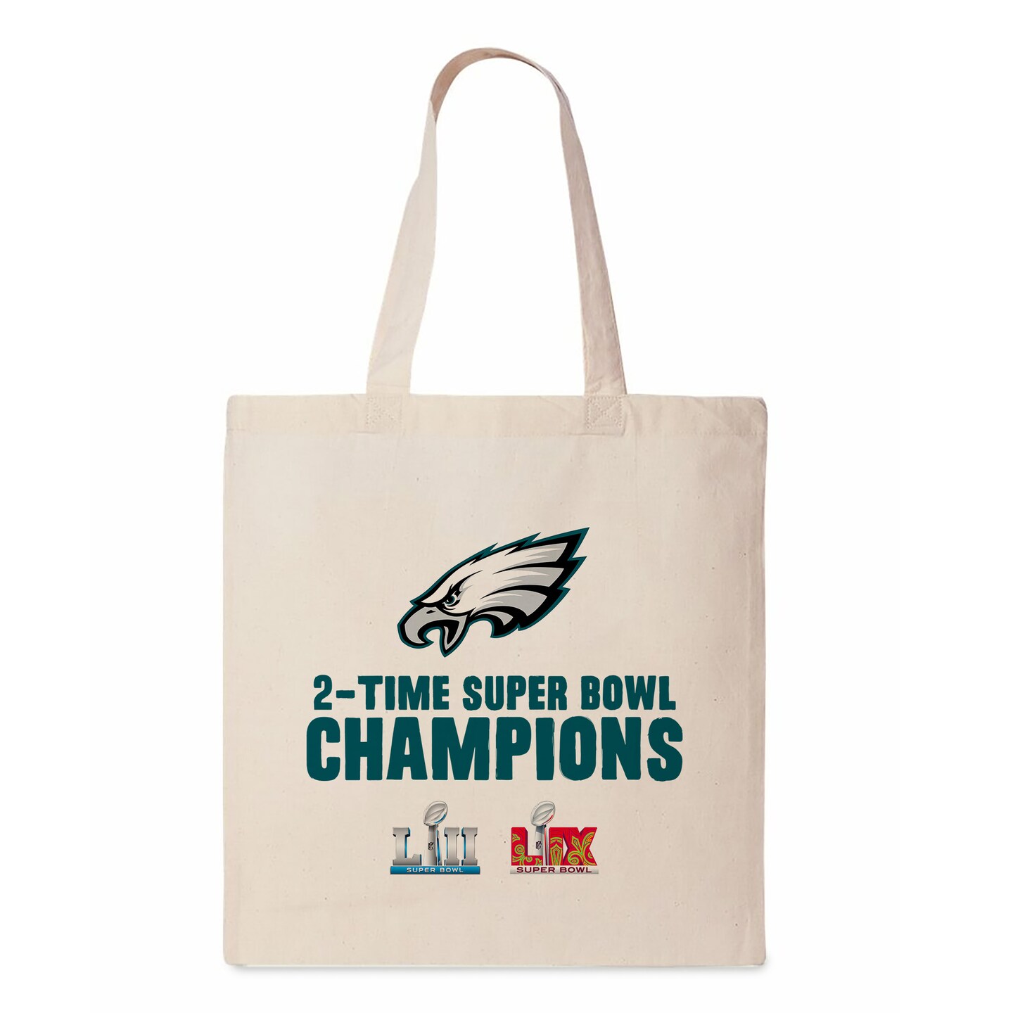 NFL Philadelphia Eagles 2025 Super Bowl LIX Multi Champ Overtime Canvas Tote 14X15 Inches