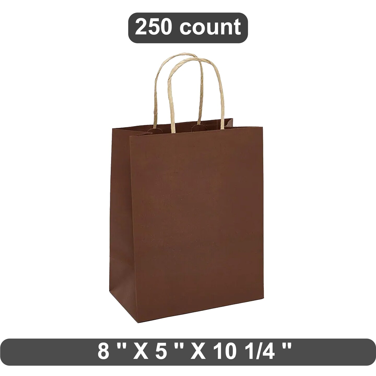 Extensive Kraft Tinted Shopping Bag 8&#x22; x 5&#x22; x 10.25&#x22;