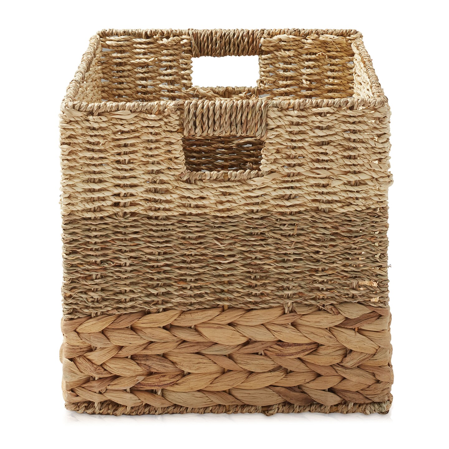 Casafield 10.5&#x22; x 10.5&#x22; Mixed Weave Storage Basket Sets, Natural Woven Hyacinth Seagrass Wicker Storage Cube Bins for Bathroom, Bedroom, Laundry, Pantry, Shelves