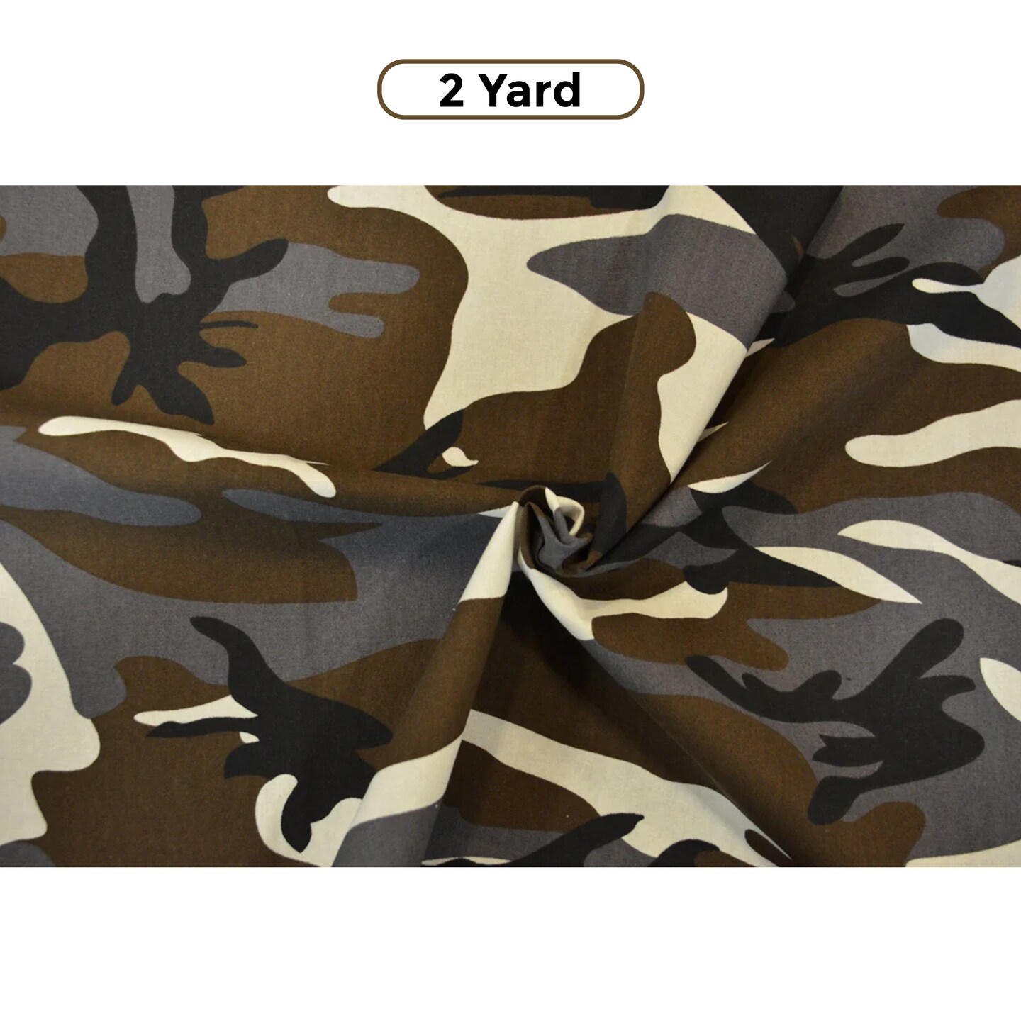 Grey Camouflage Print 100% Cotton Fabric 58/60&#x22; Wide, Soft &#x26; Durable for Apparel and Crafts