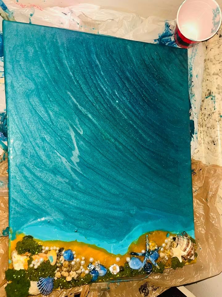 Create Your Own Ocean Resin Art – 2-Day Live Zoom