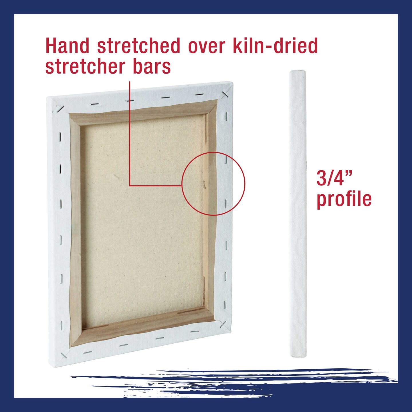 5 Assorted Square Sized Stretched Artist Paint Canvases (5 Pack) 1-each of 20x20&#x22;, 16x16&#x22;, 12x12&#x22;, 8x8&#x22;, 4x4&#x22;