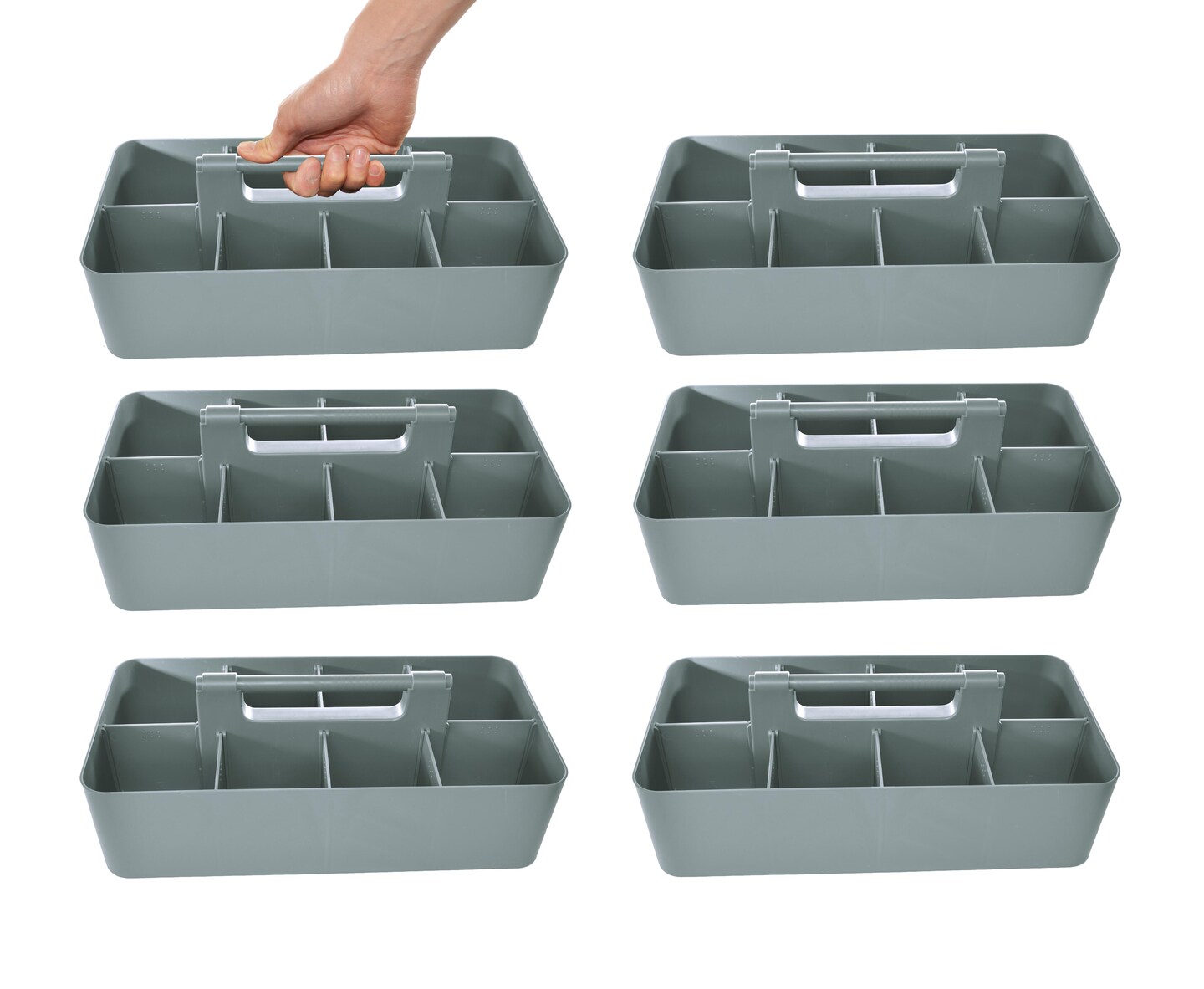 Enjoy Organizer Portable Caddy with Handle – 8-Compartment Storage Bin with Removable Dividers for Office, Crafts, and Home – Made in USA