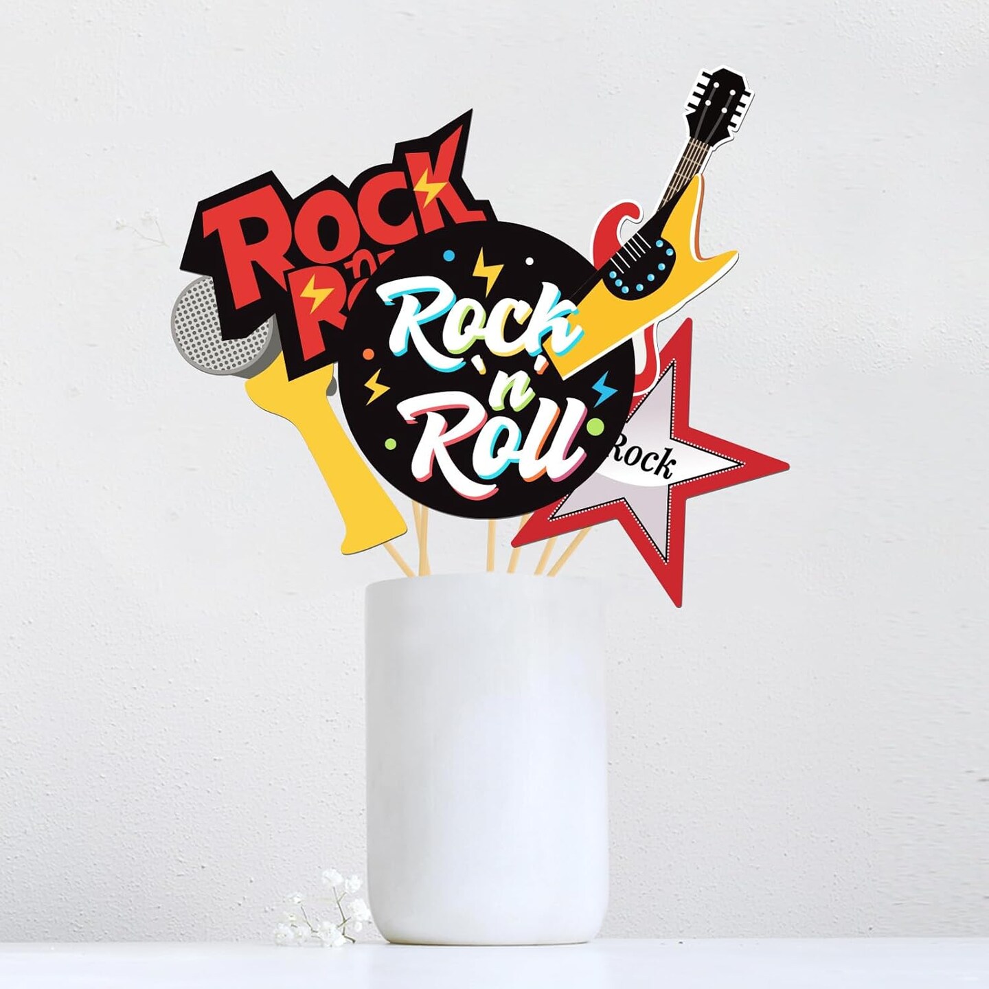 24 PCS Rock and Roll Photo Booth Props