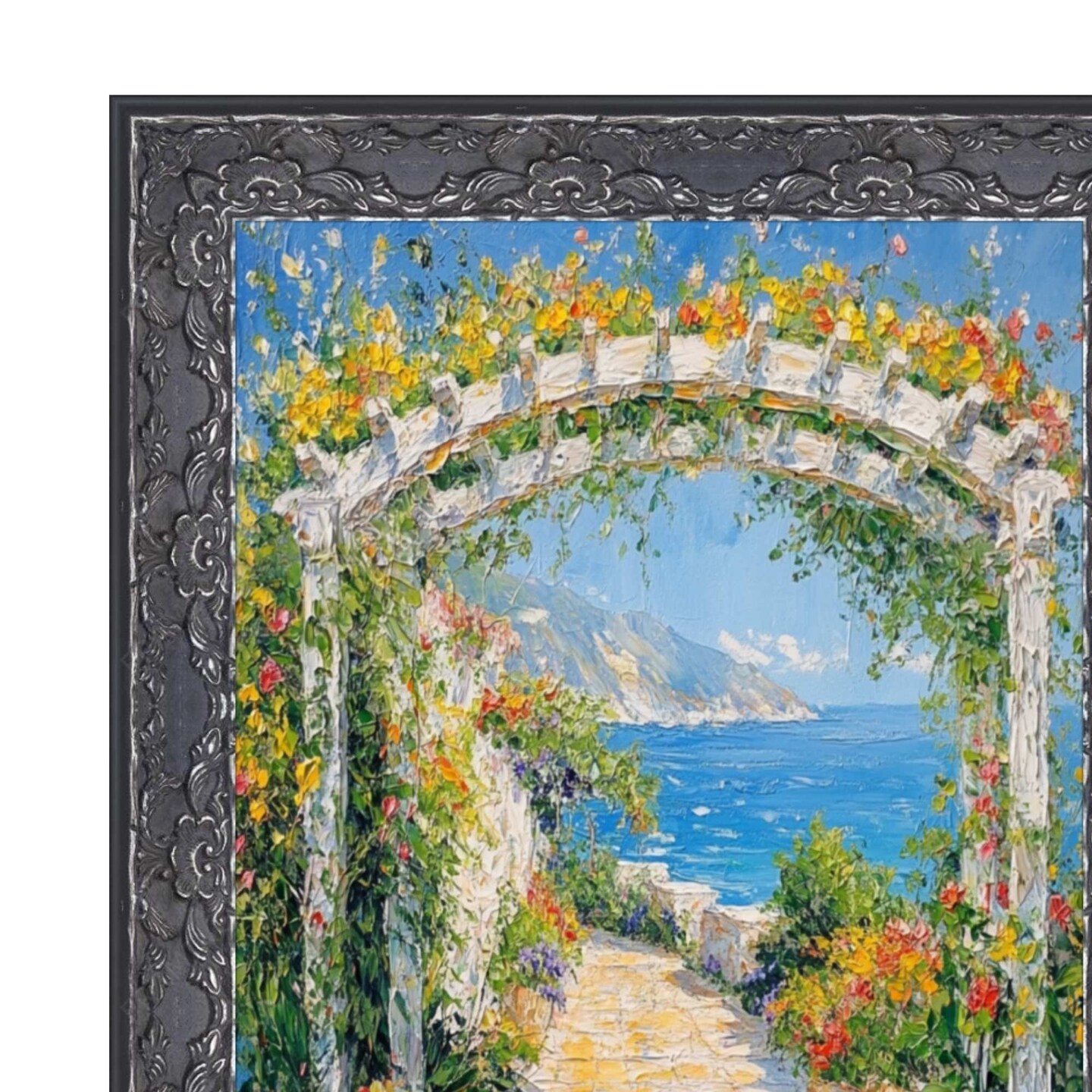 Renaissance Silver Black Ornate Picture Frame 20x20 frame