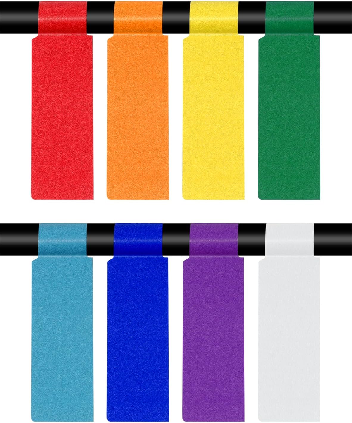 240 Labels 8 Sheet Colorful Waterproof Cord Labels Tags Write on Stickers Tear Resistant Flexible Works Cord Identification Labels for Laser Printer (