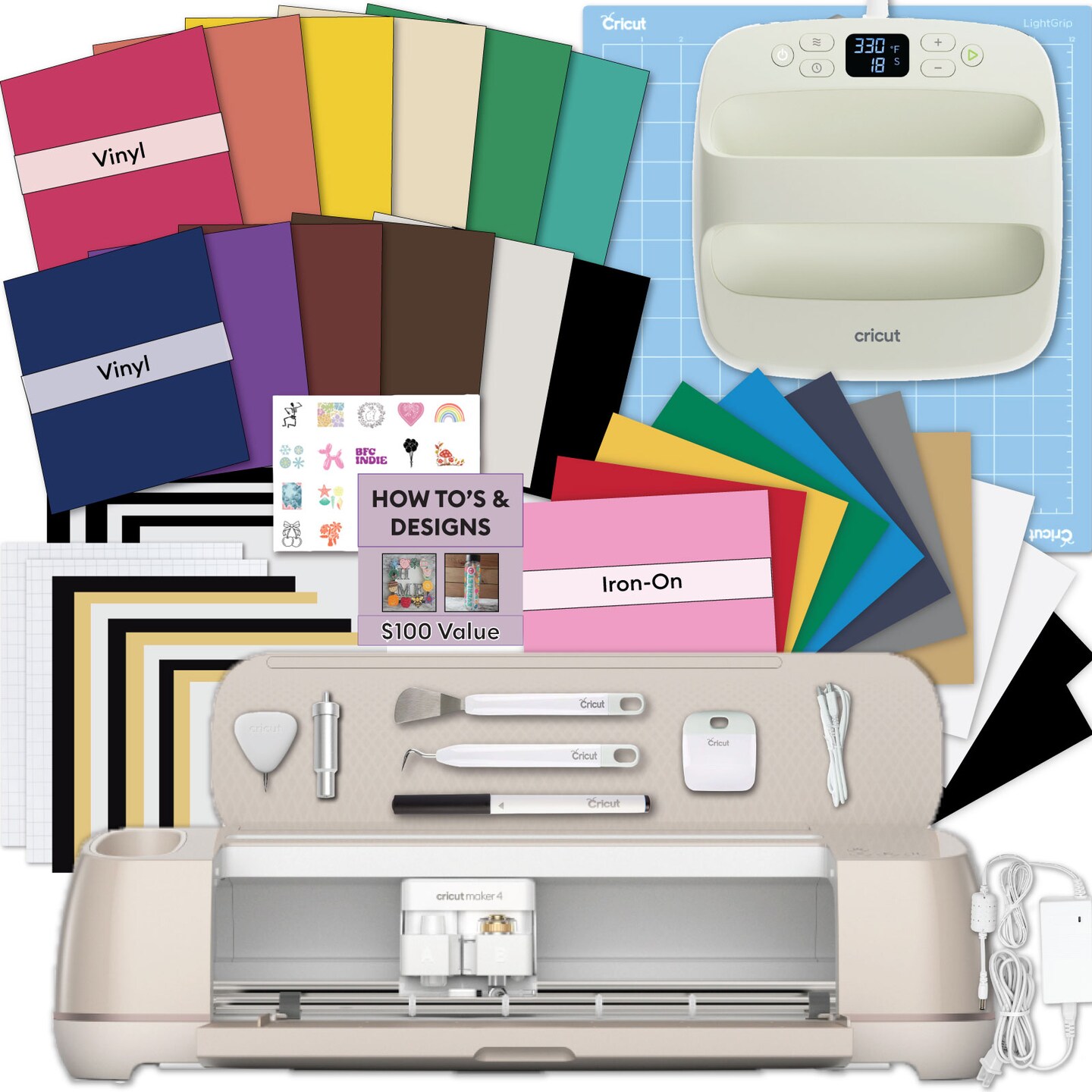 cricut maker 3 カッティングマシーン　ツール　マット　3点セット Cricut Maker 4 with EasyPress 3 Heat Press and Materials Bundle