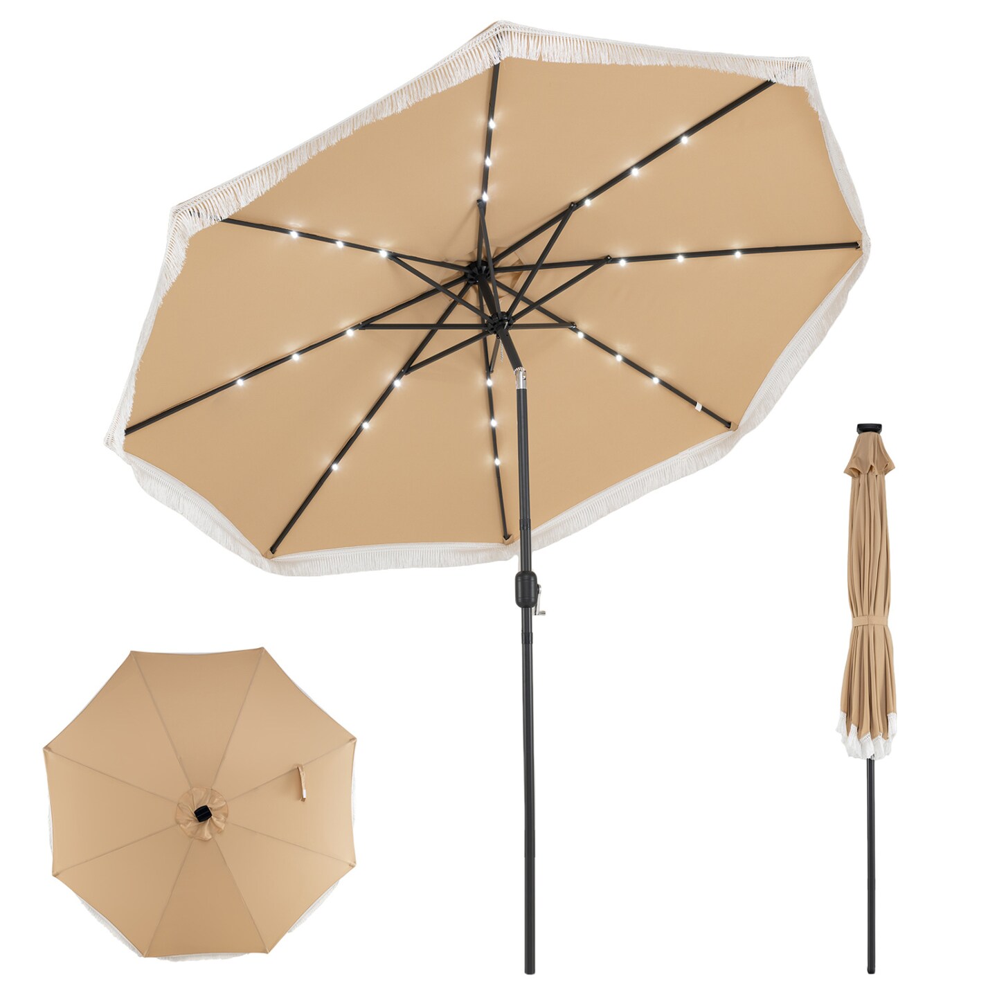 boho outdoor patio umbrella Elyrthriumc Beach with Fringe Pink Umbrellas 6.5ft Portable Umbrellas for Table Tilt Pool-Umbrella Rainproof Holiday Umbrellas Patio Parasol with Carry Bag UV Protection : Patio, Lawn blocking over 98 percent of UV rays to help keep the area underneath cool and comfortable MACRAME FRINGE UMBRELLA - Place