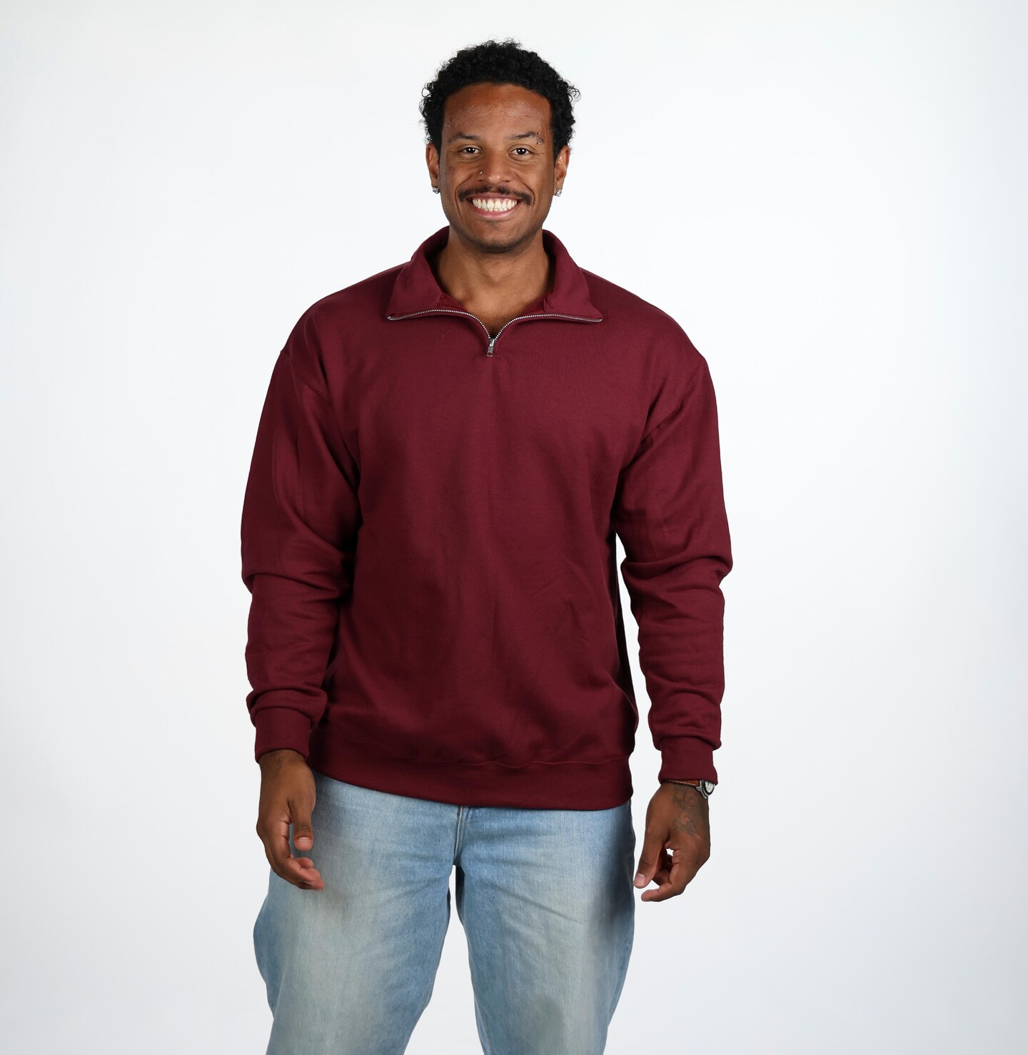 Unisex NuBlend® Quarter-Zip Cadet Collar Sweatshirt - 8 oz., Color