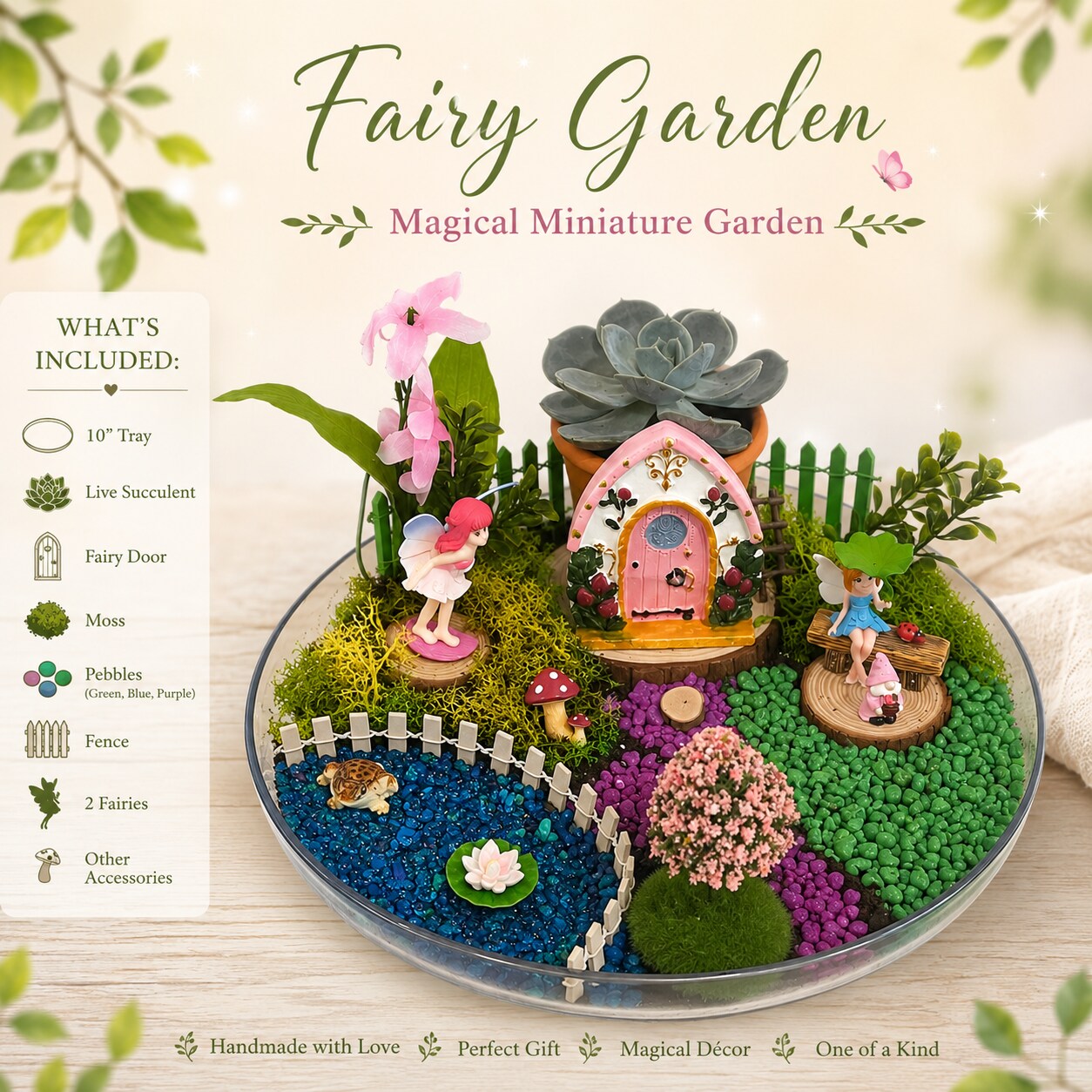 Create Your Own Mini Garden Kit Live Succulent Included Fairy