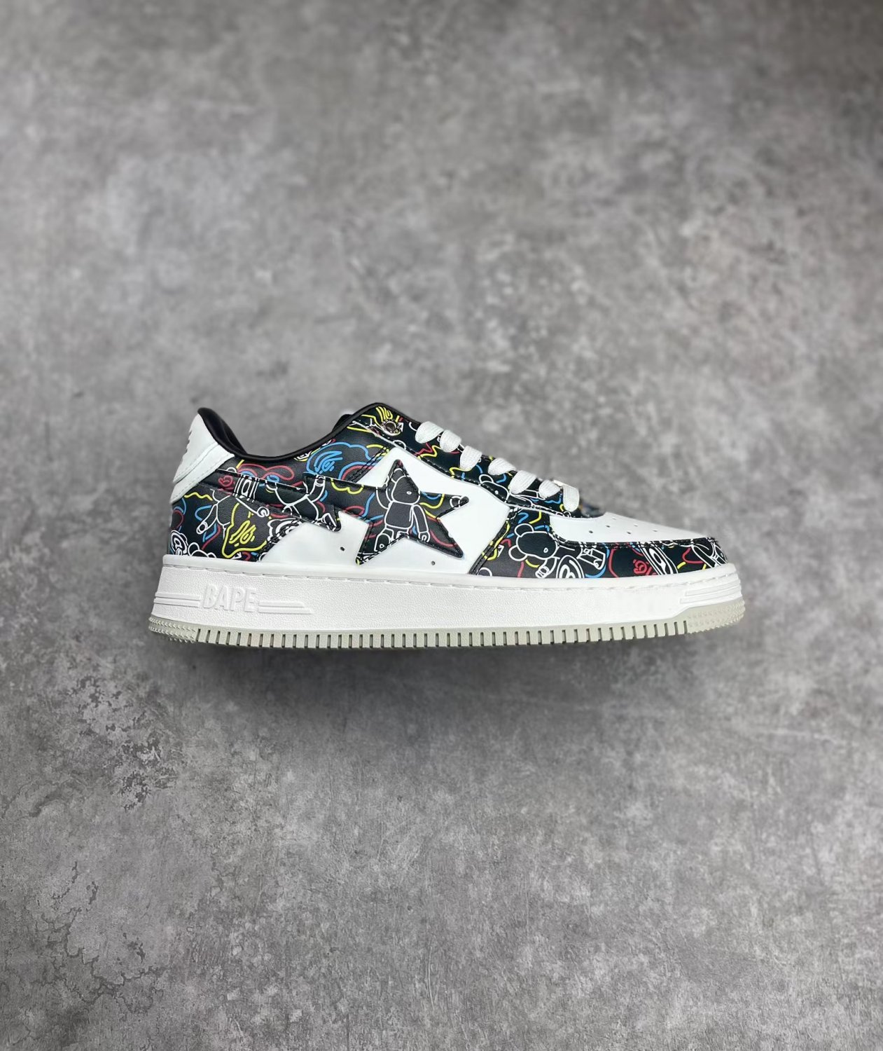 スニーカー BAPE STAT MEDICOM TOY BE@BRICK CAMO A Bathing Ape Bape Sta Medicom Toy Bearbrick Camo Black