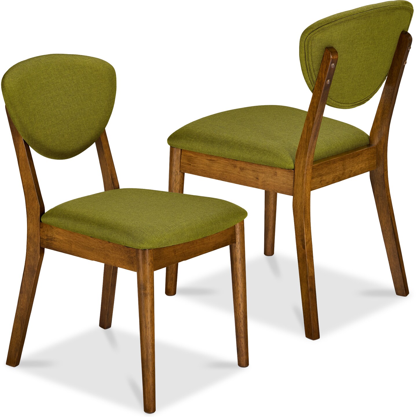 Best Choice Products 2-Piece Mid-Century Modern Wood & Upholstered Dining Chair Set