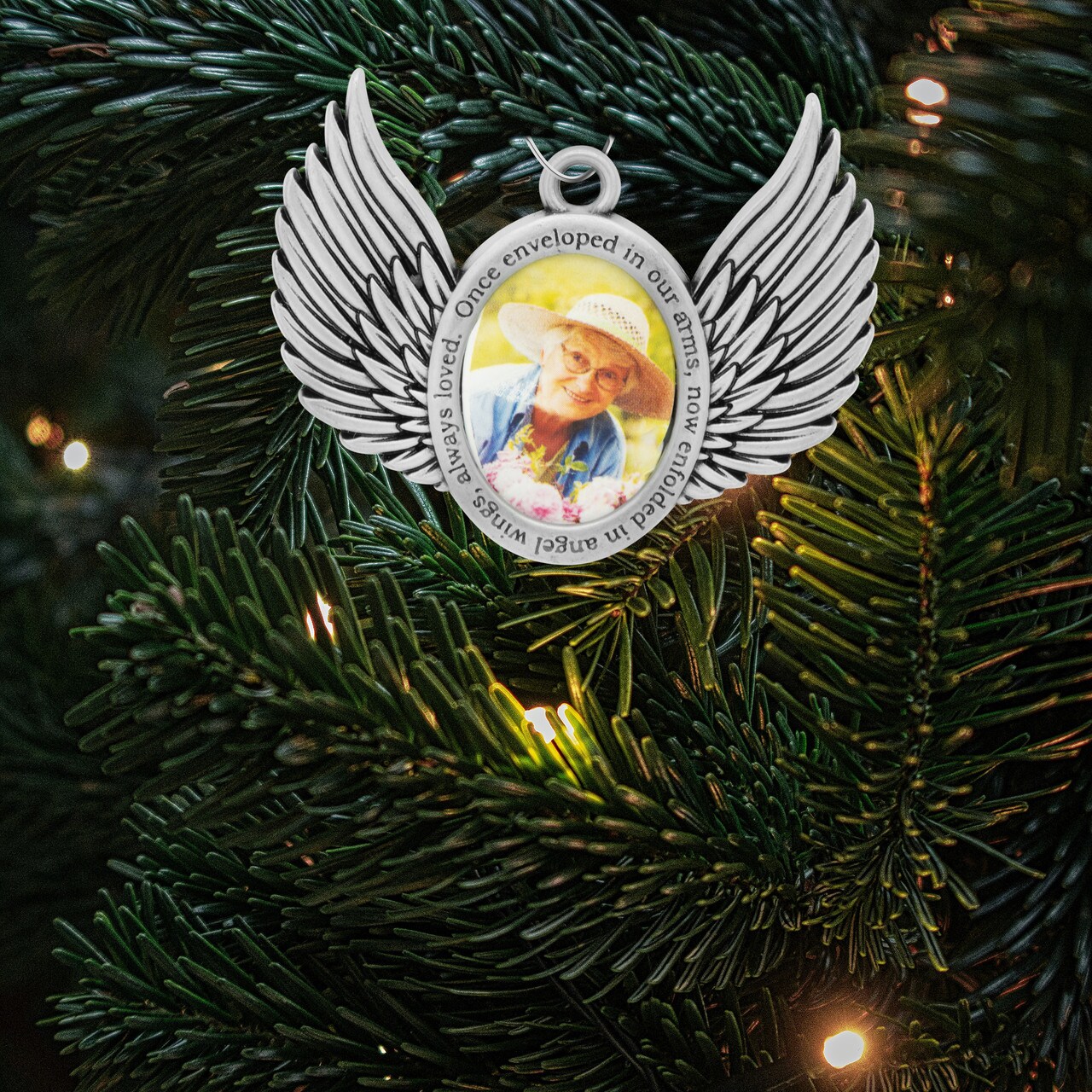 Gloria Duchin Remembrance Wings Memorial Picture Frame Pewter Ornament