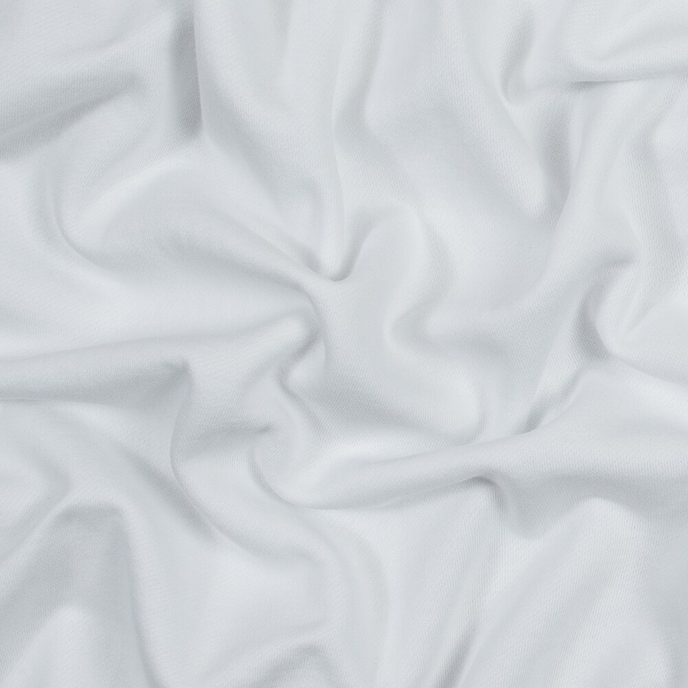 1 Yard White Cotton Polyester Brushed Fleece Solid Knit Apparel Fabric 60 inch Width