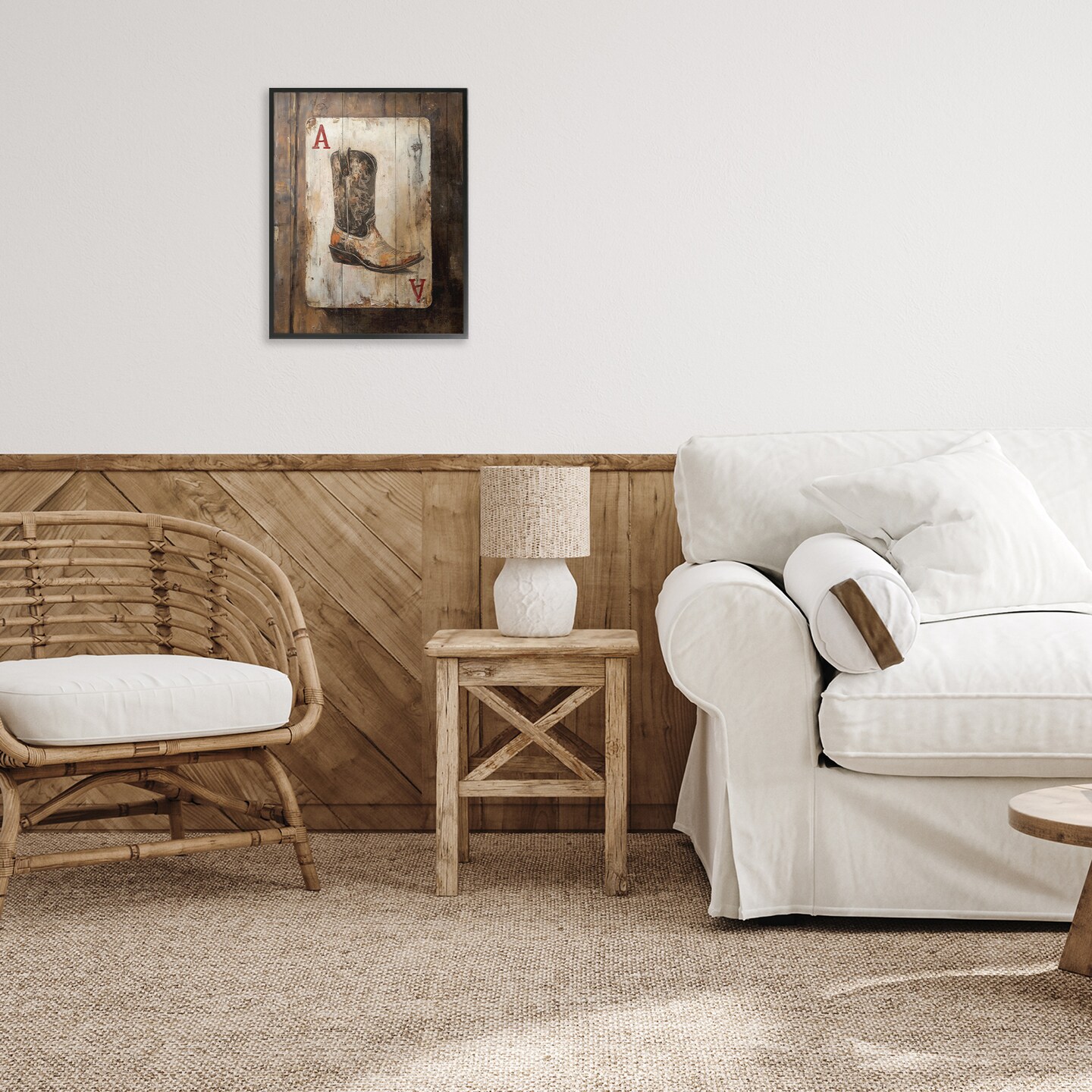 Stupell Industries Western Rustic Playing Card Framed Giclee, design by Nina Blue