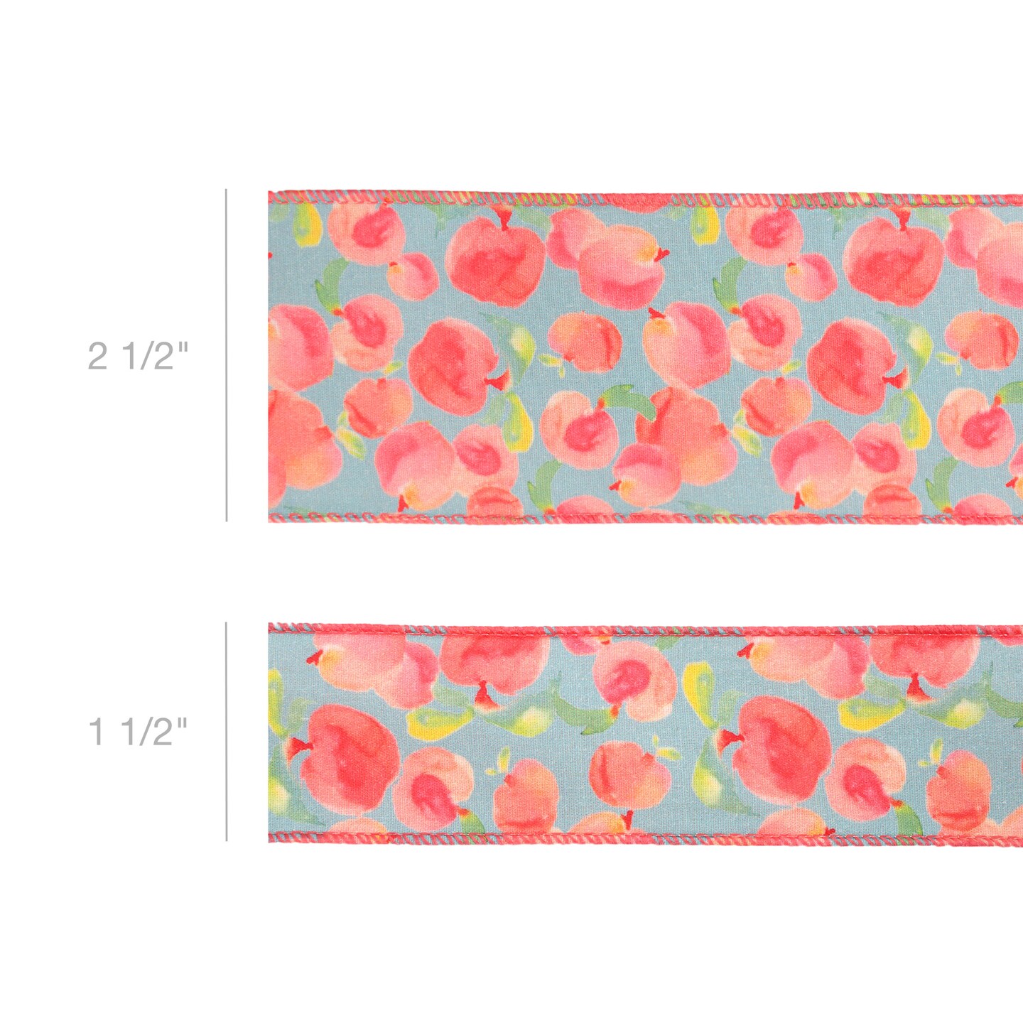 LaRibbons 1 1/2" - 2 1/2" Wired Ribbon | Peaches w/ Peach Backing | 10 Yard Roll
