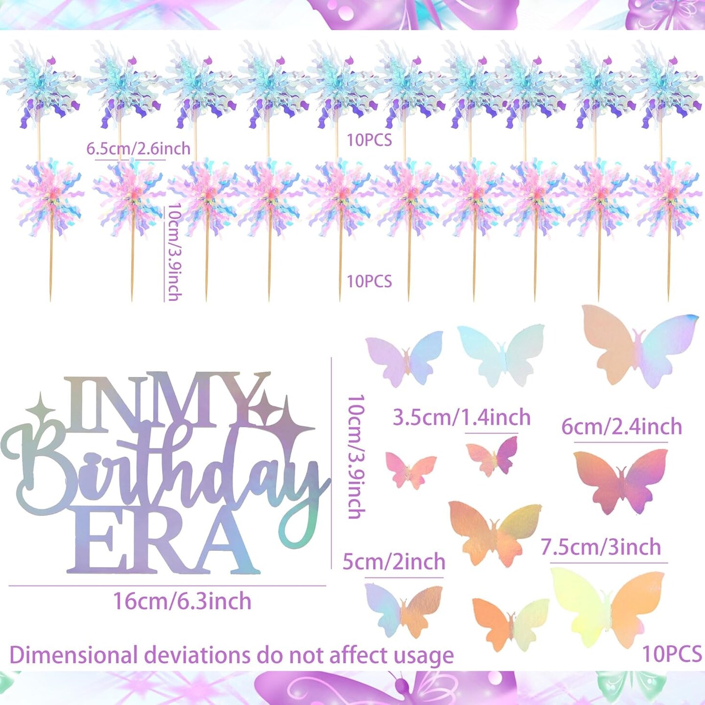 In My Birthday Era Cake and Cupcake Toppers Decoration Party Decorations Birthday Girls Theme Photo Backdrop Era Music Fans Lover Party Supplies