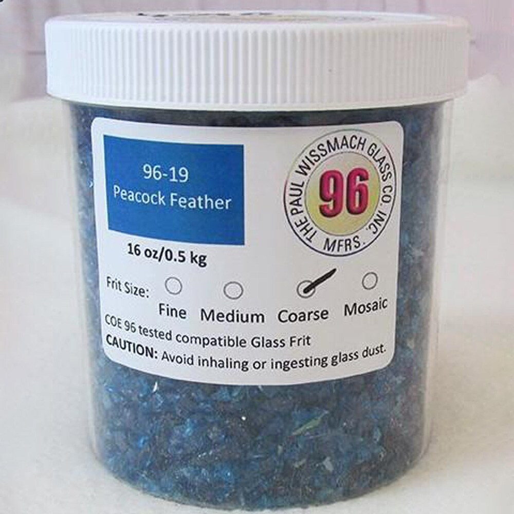 Wissmach Frit Coarse Peacock Blue 96-19 1Lb. Jar 96 COE