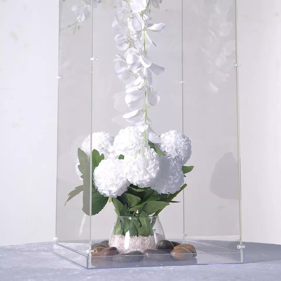 32-Inch tall Clear Acrylic DISPLAY BOX CENTERPIECE Party Column Pedestal Riser