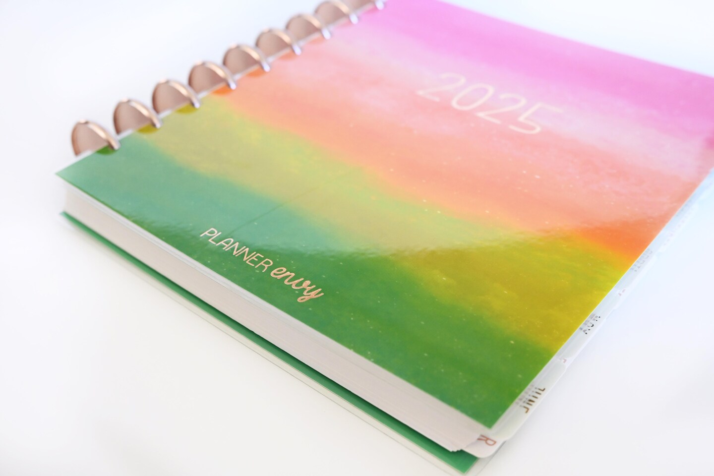 2025 Planner - Mini Horizontal Layout, Disc Bound - &#x22;Rainbow Glitz&#x22; (#1001)