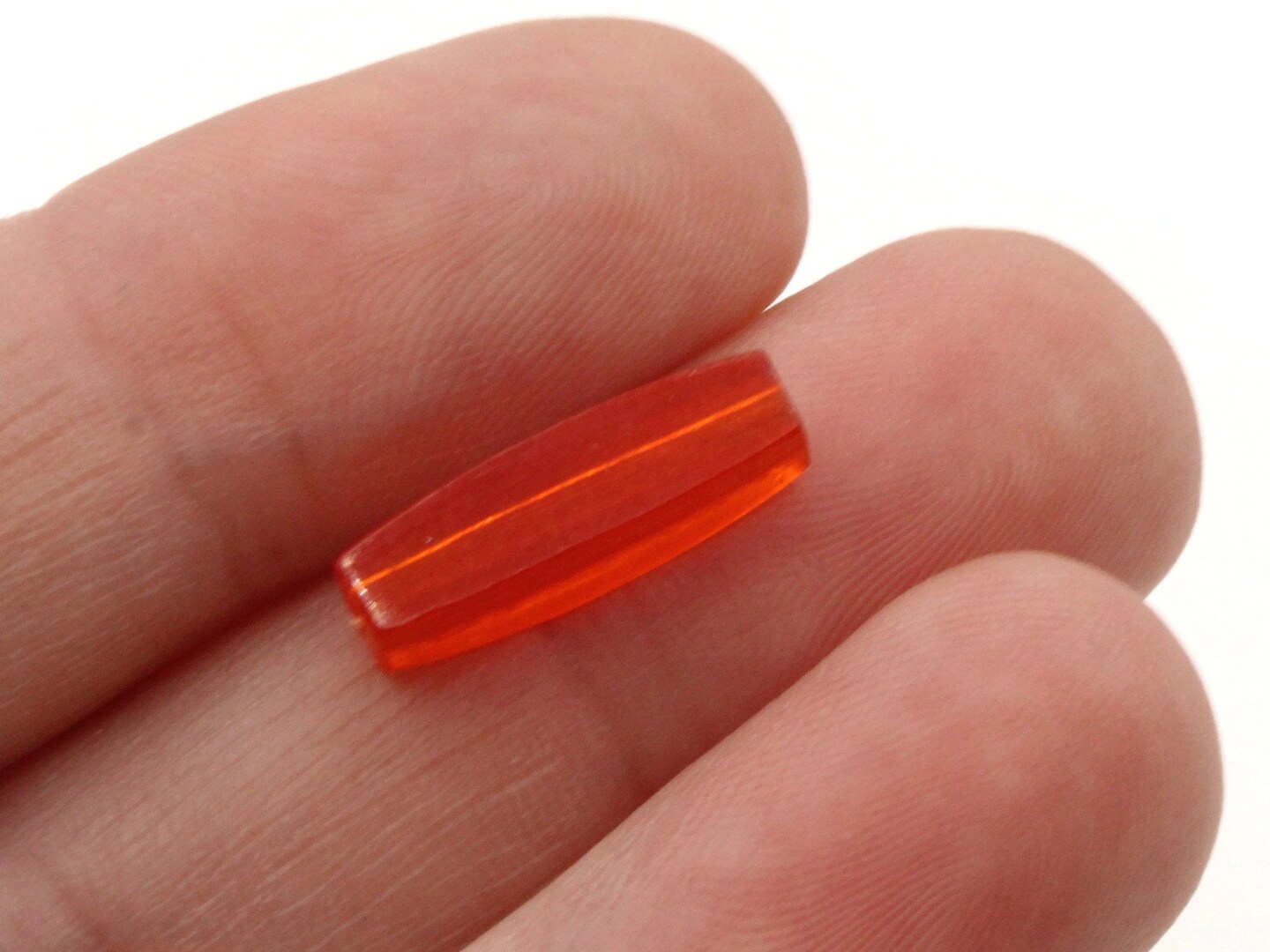 25 16mm Red Vintage Plastic Rectangle Tube Beads