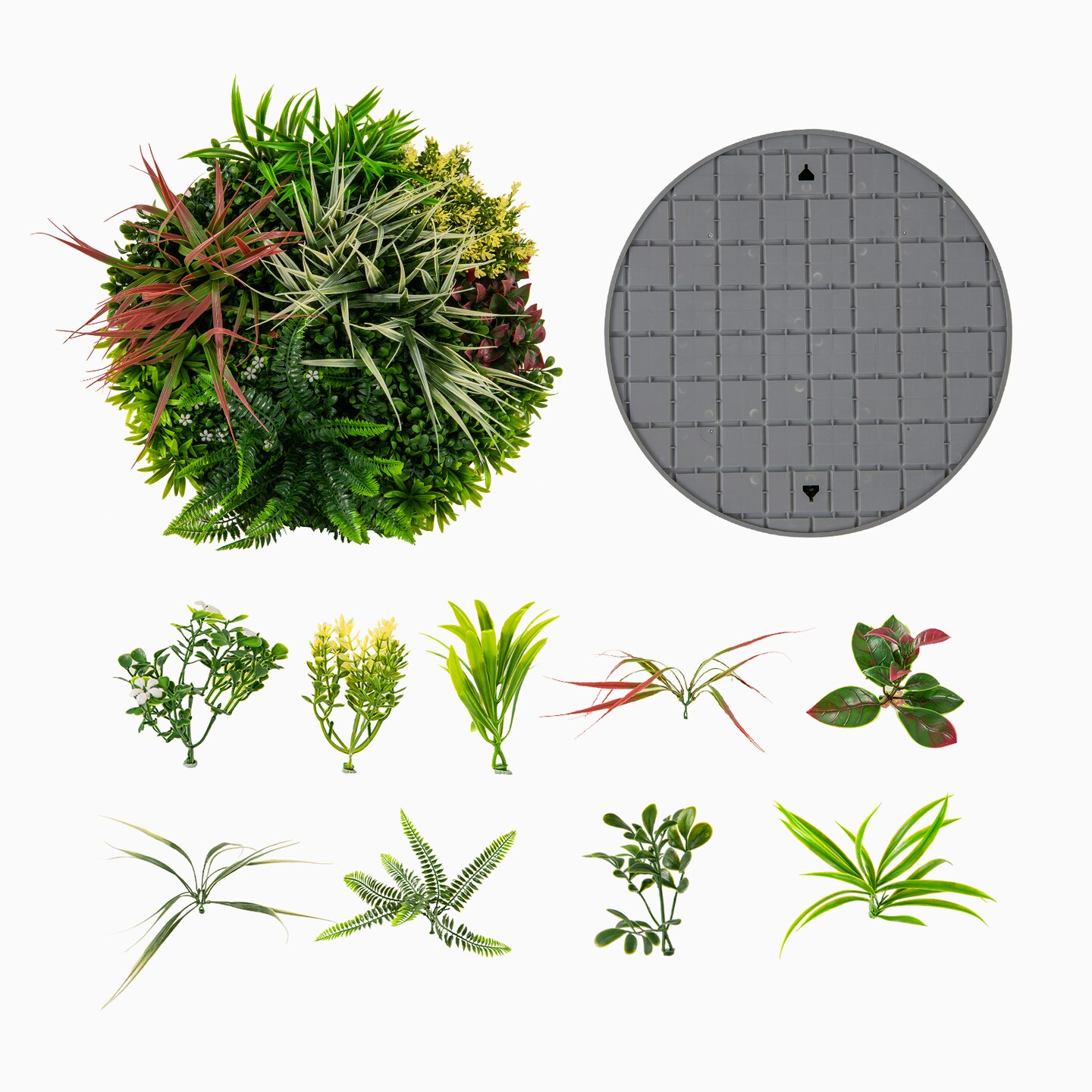 2 Pack Square Framed Artificial Foliage Wall Art - 20&#x22; x 20&#x22; ( L x W)