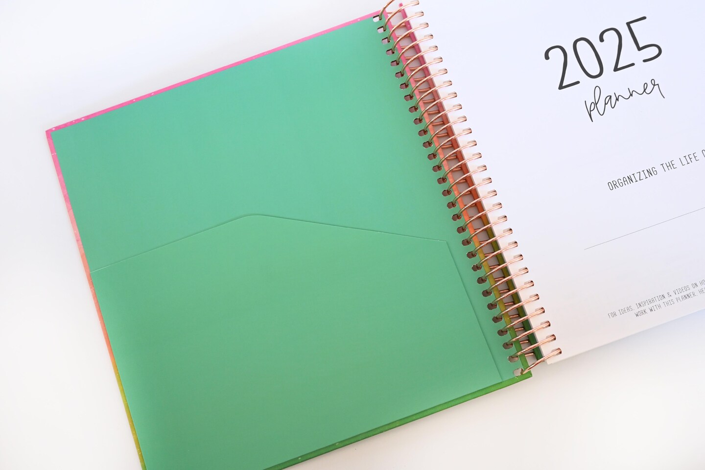 2025 Planner - Mini Signature Layout, Spiral Bound - &#x22;Rainbow Glitz&#x22; (#501)