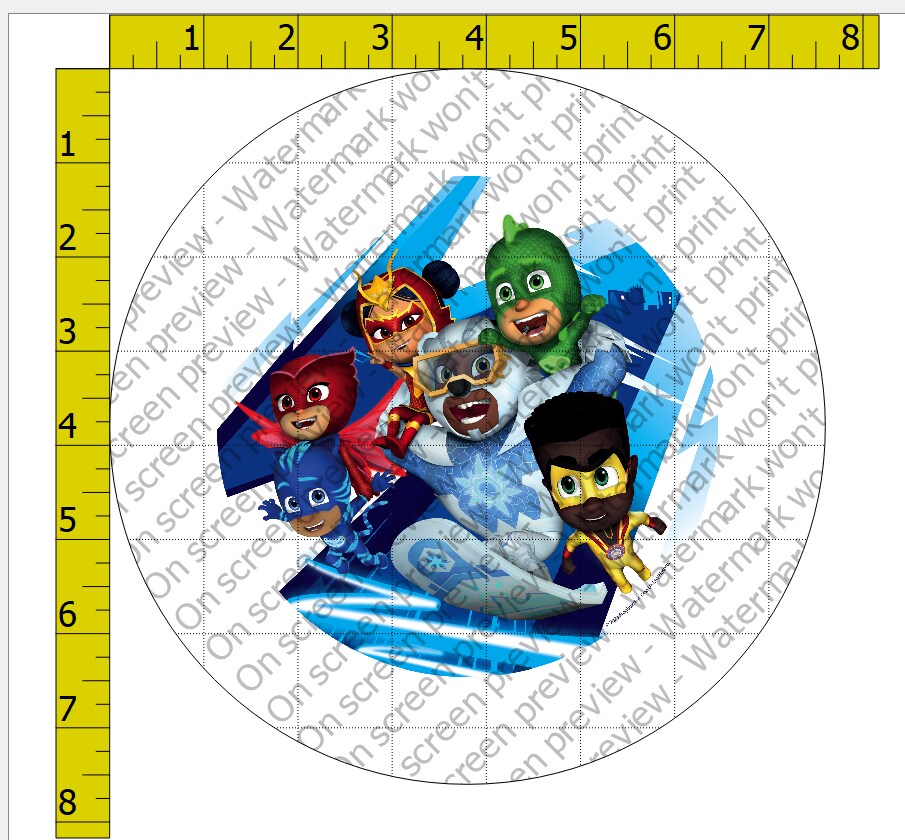 PJ Masks Heroes Rule Edible Image Cake Topper 1/4 sheet