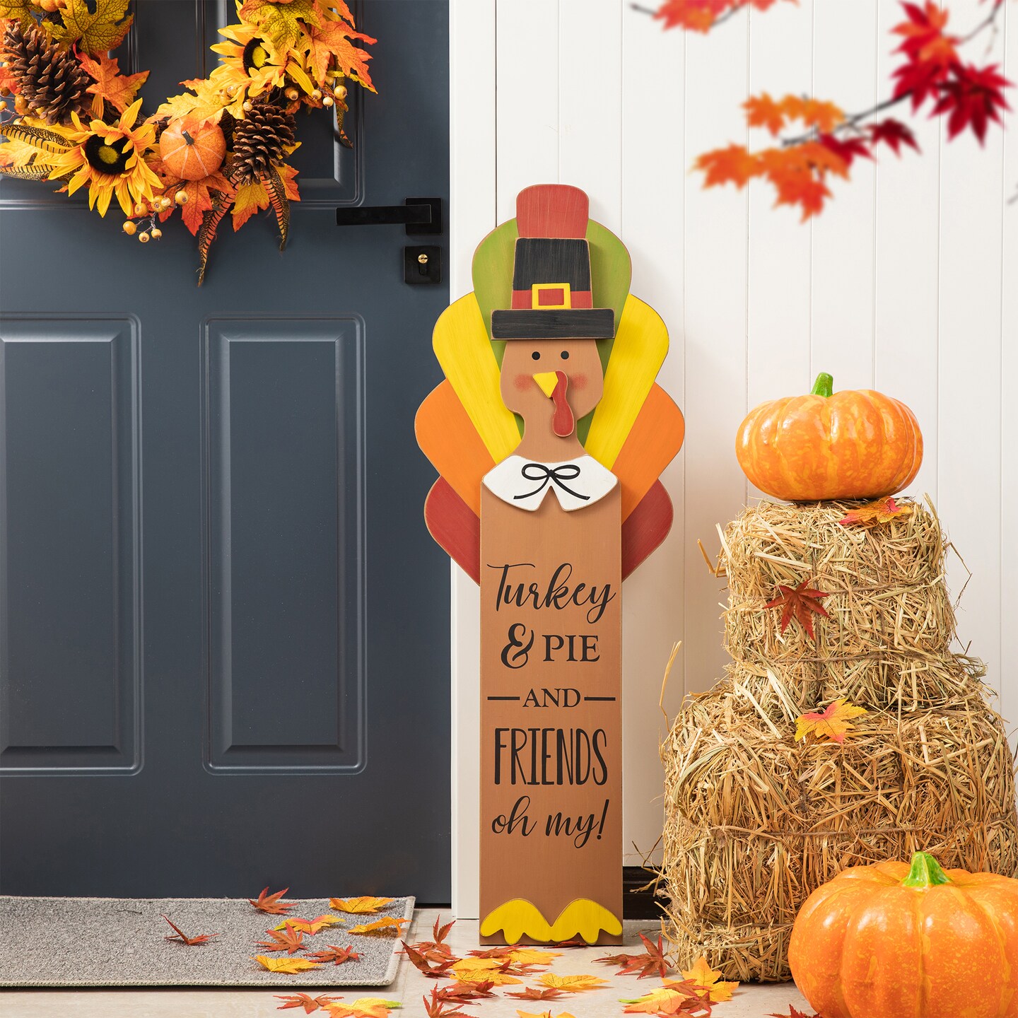 40&#x201C;H Thanksgiving Wooden Turkey Standing D&#xE9;cor