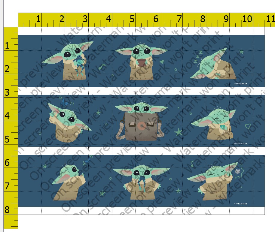 STAR WARS&#x2122; The Mandalorian Grogu Edible Cake Topper Image Strips