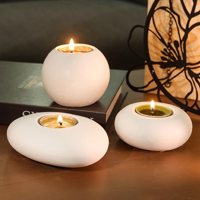 LET&#x27;S RESIN Tealight Candle Holder Resin Molds Silicone,3Pcs Tea Light Candle Holder Silicone Molds for Resin,Plaster,Cement Concrete,Resin Epoxy Molds Silicone for DIY Home D&#xE9;cor,Great for Beginners