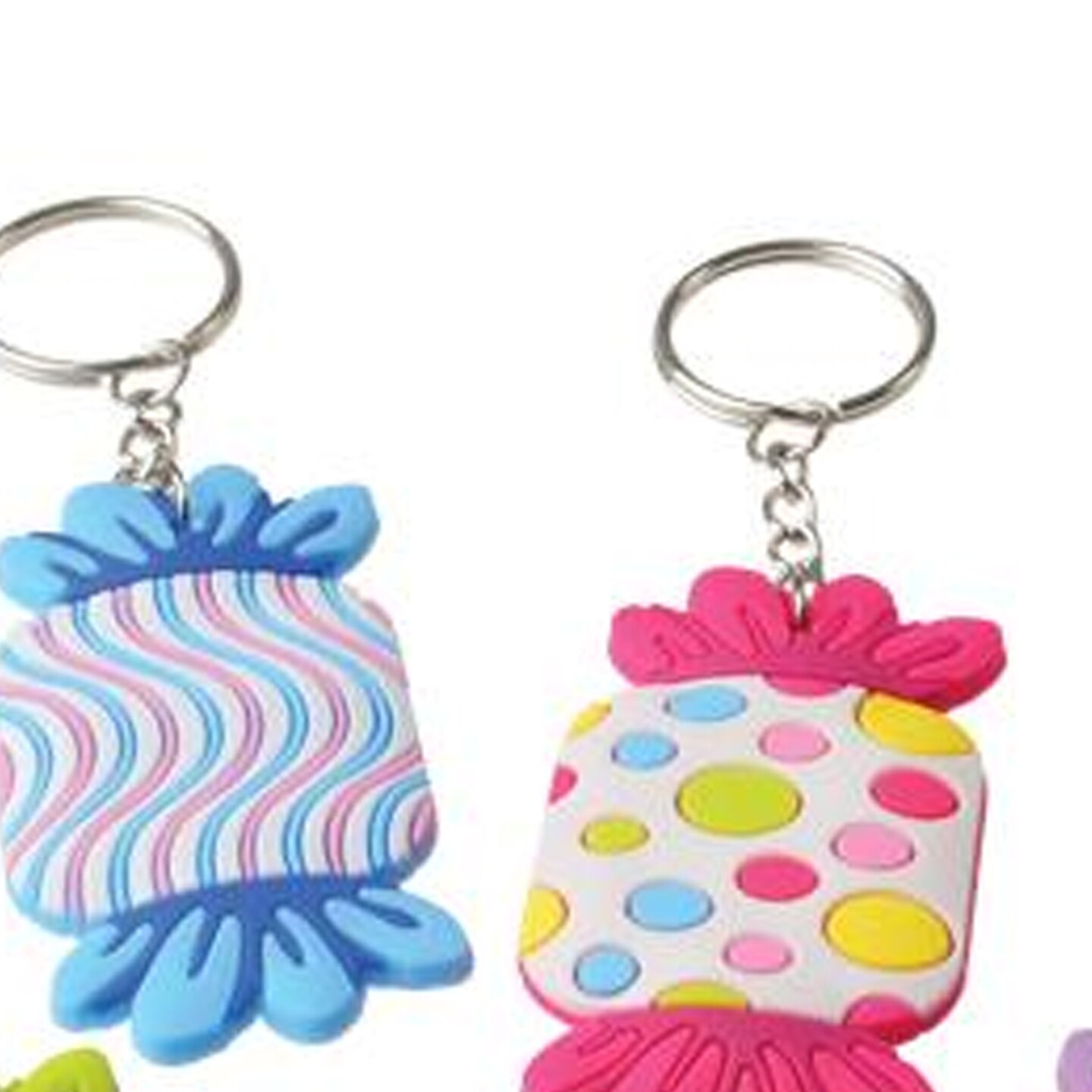 Candy Rubber Keychains Include 12 Units